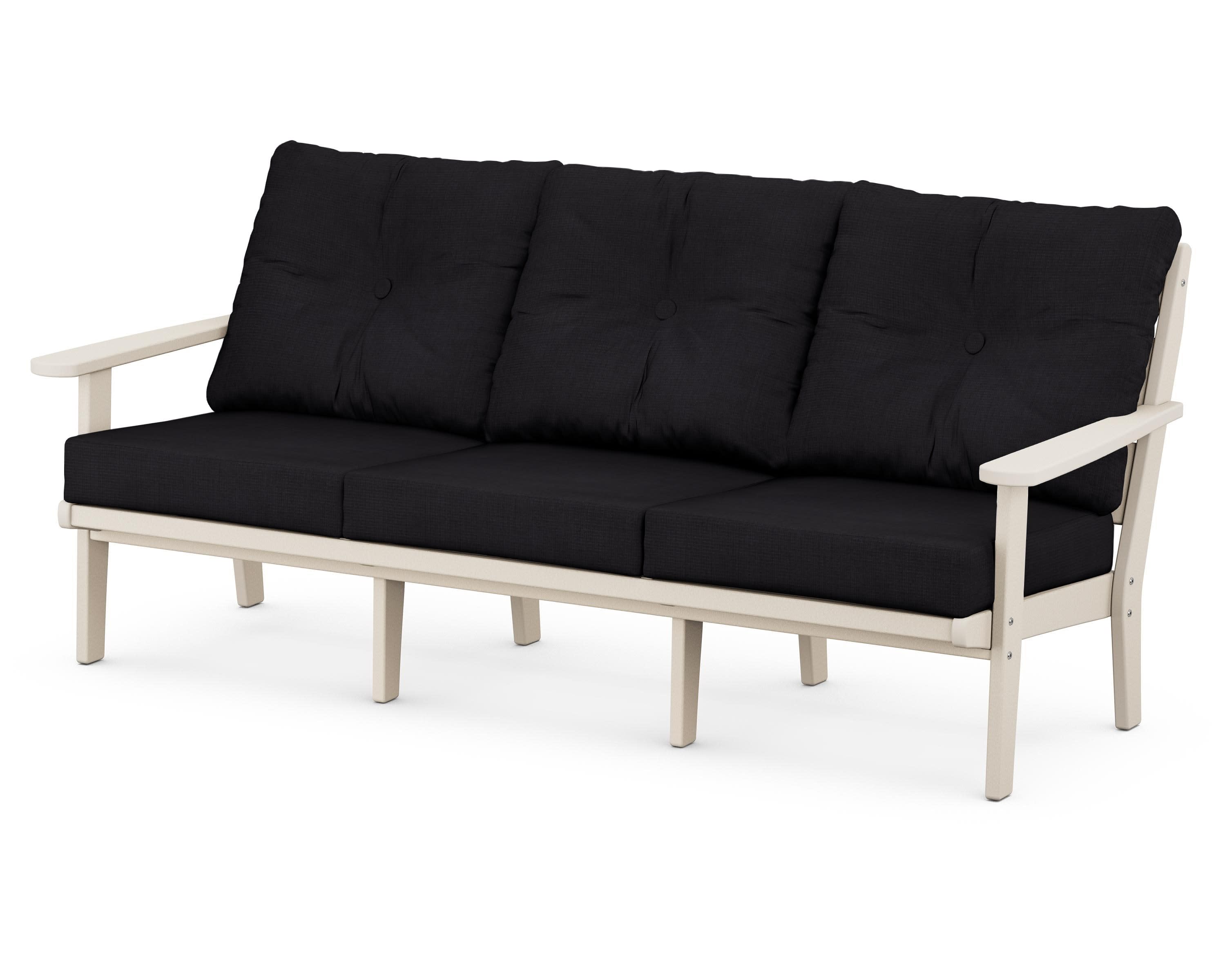 Lakeside Deep Seating Sofa in Sand / Midnight Linen