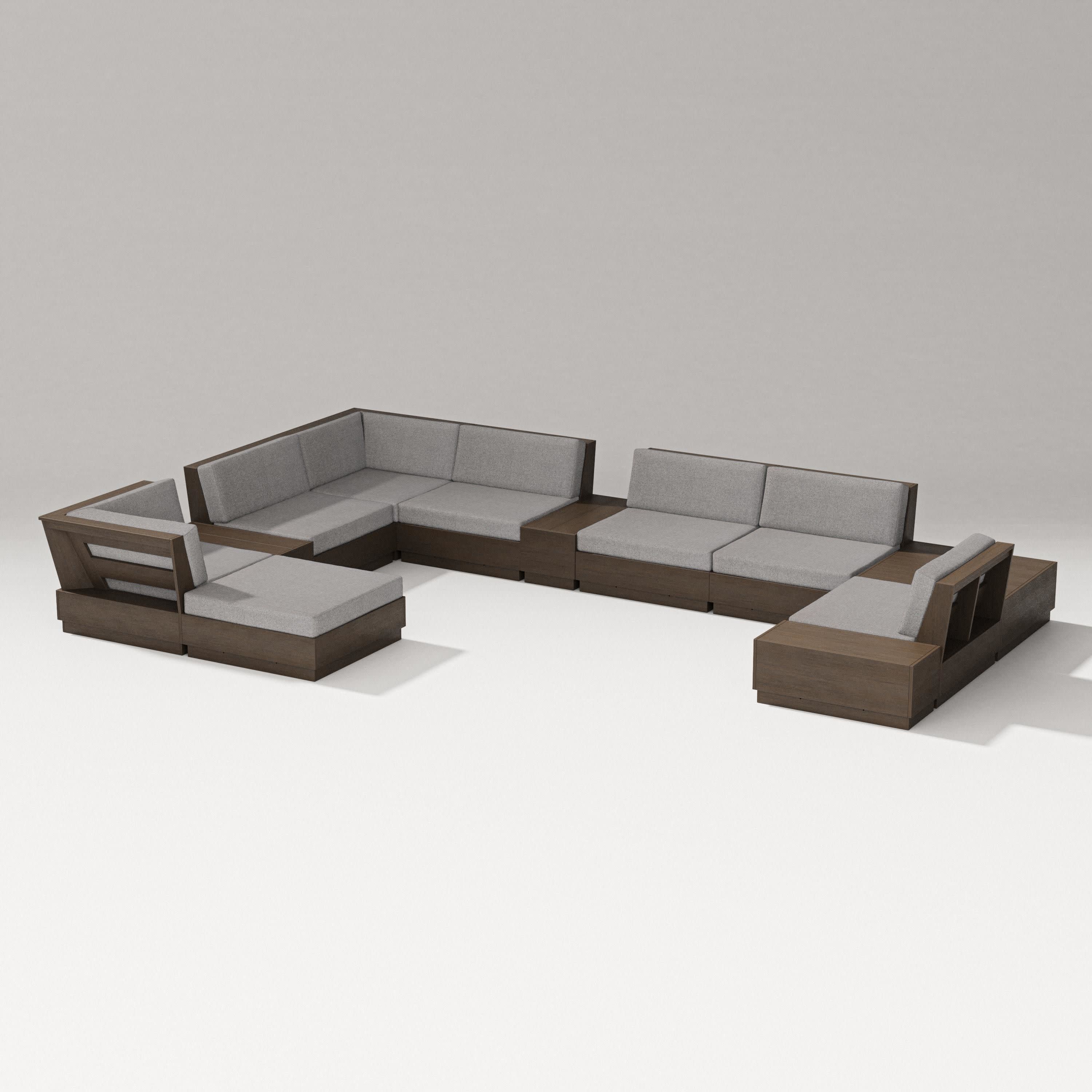 Elevate 12-Piece Conversation Sectional Set in Kona / Grey Mist