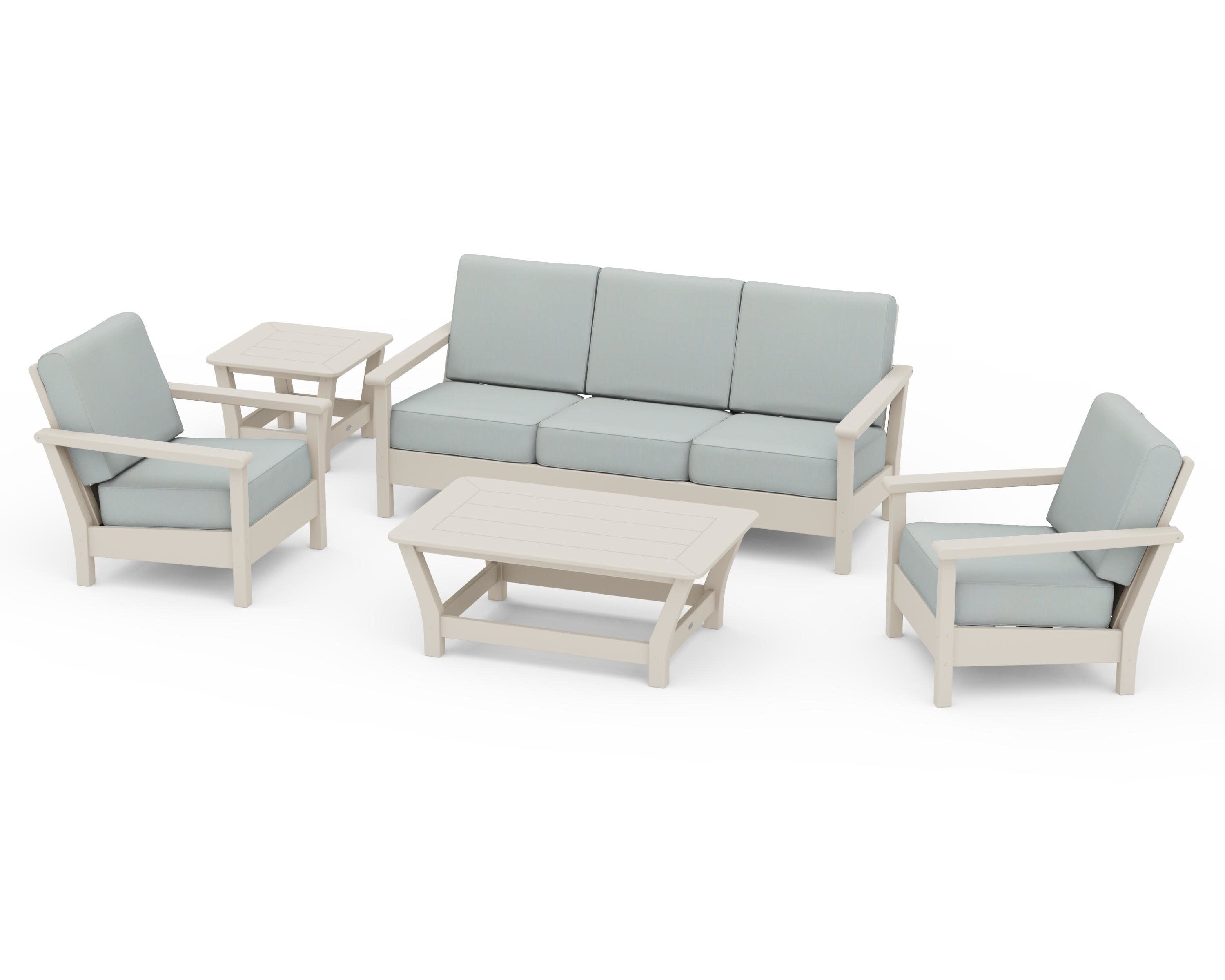 Harbour 5-Piece Deep Seating Set in Sand / Spa