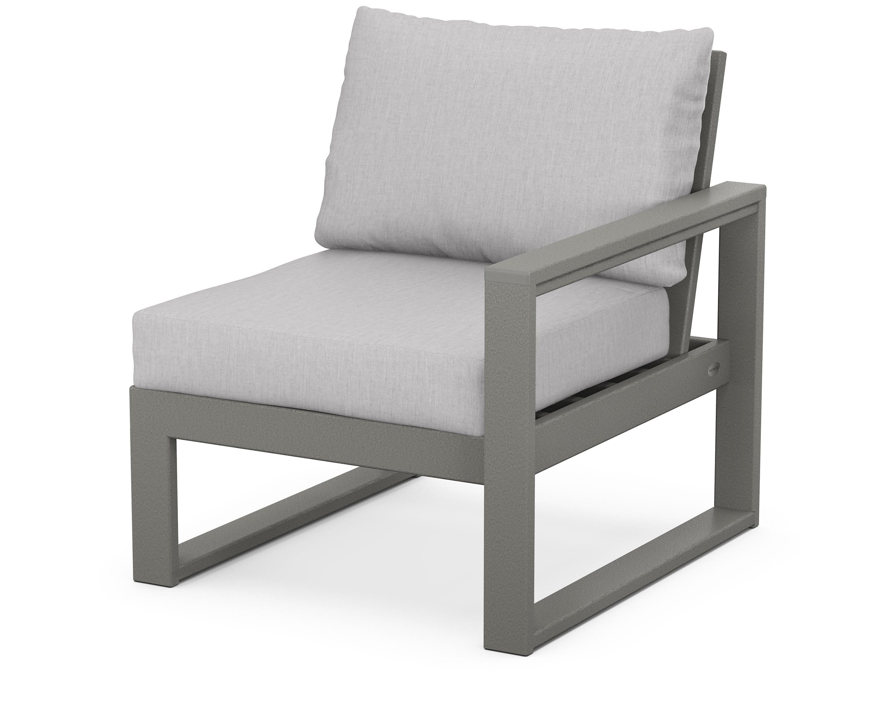 EDGE Modular Right Arm Chair in Slate Grey / Granite