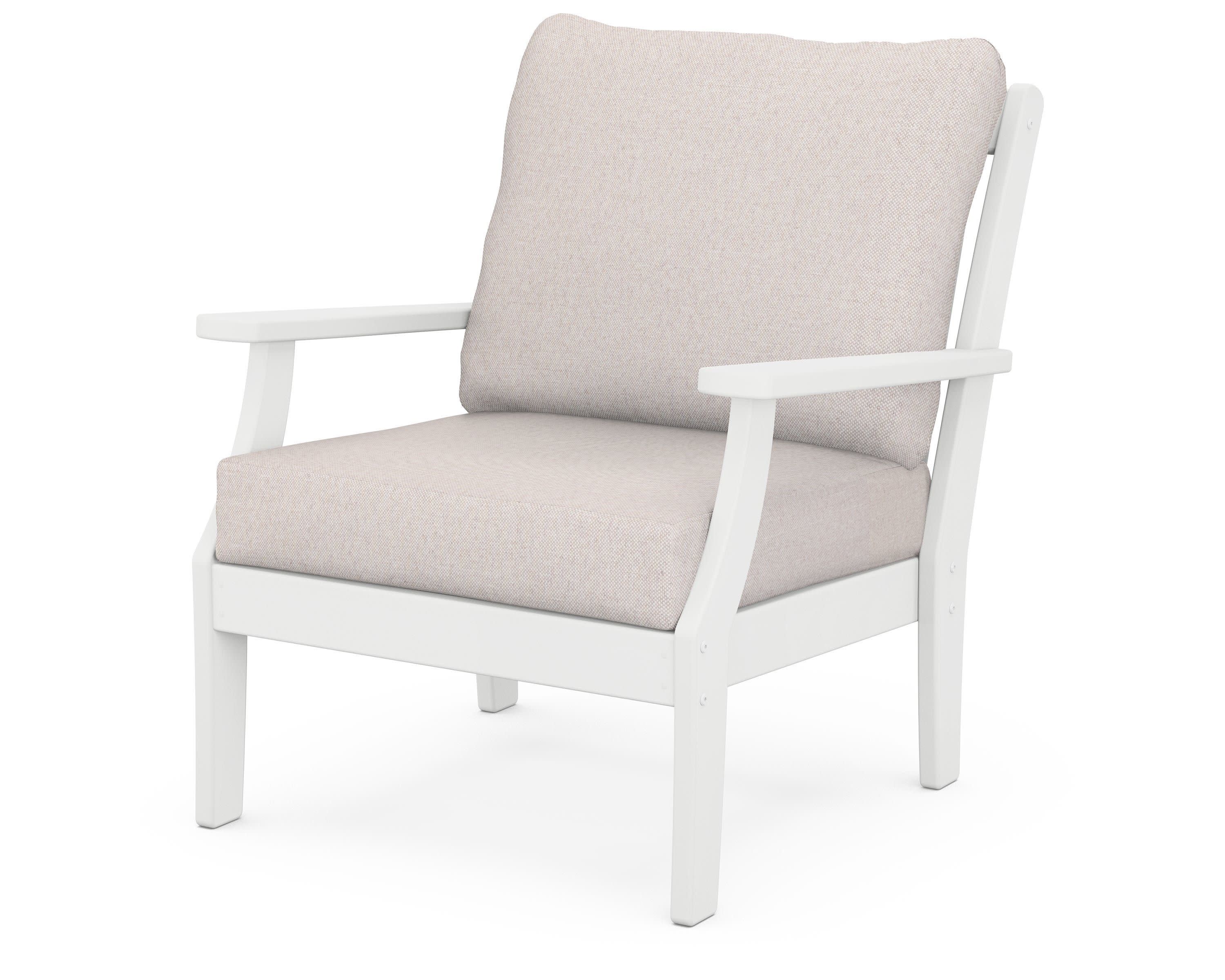 Braxton Deep Seating Chair in White / Dune Burlap