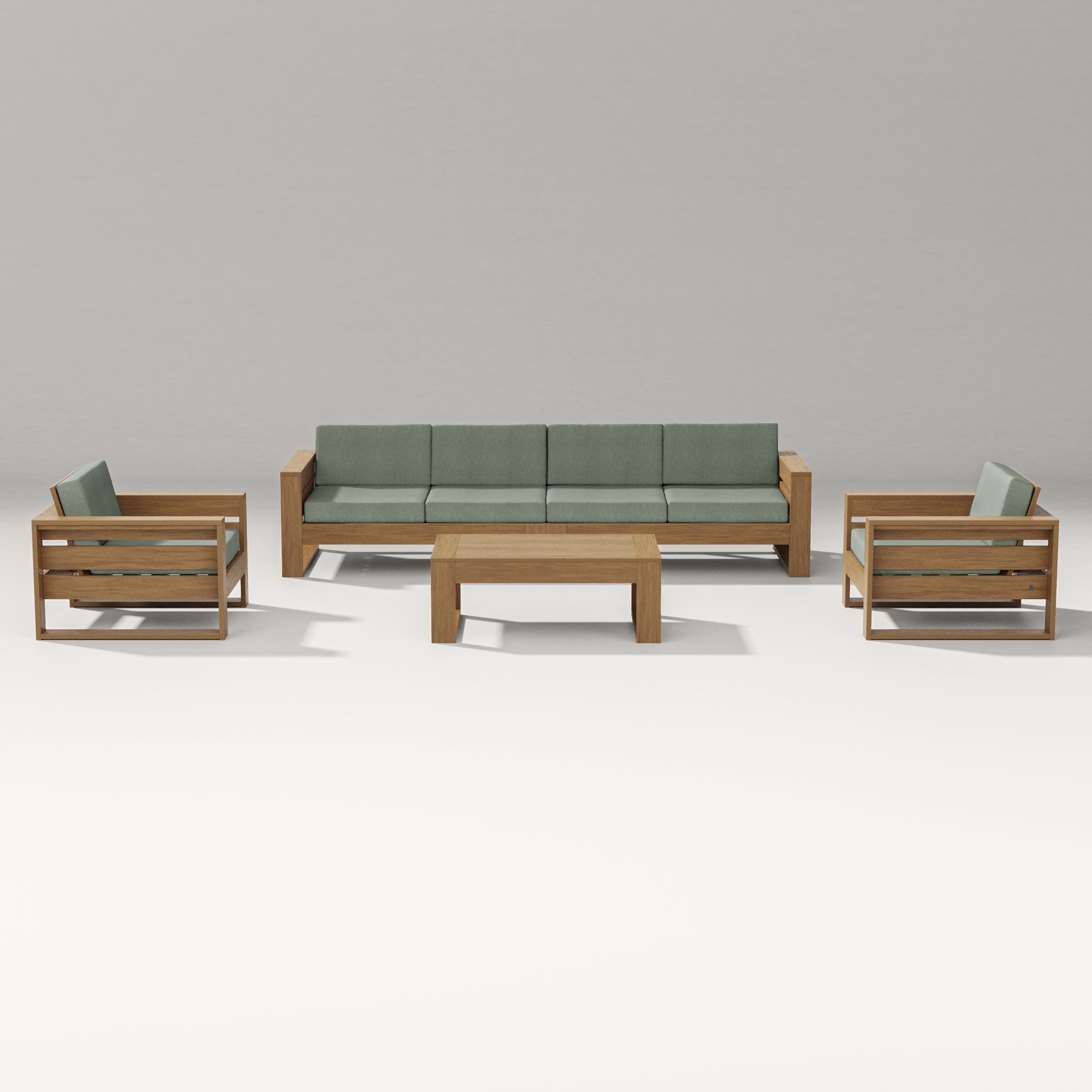 Latitude 5-Piece Lounge Sofa Set in Natural / Cast Sage