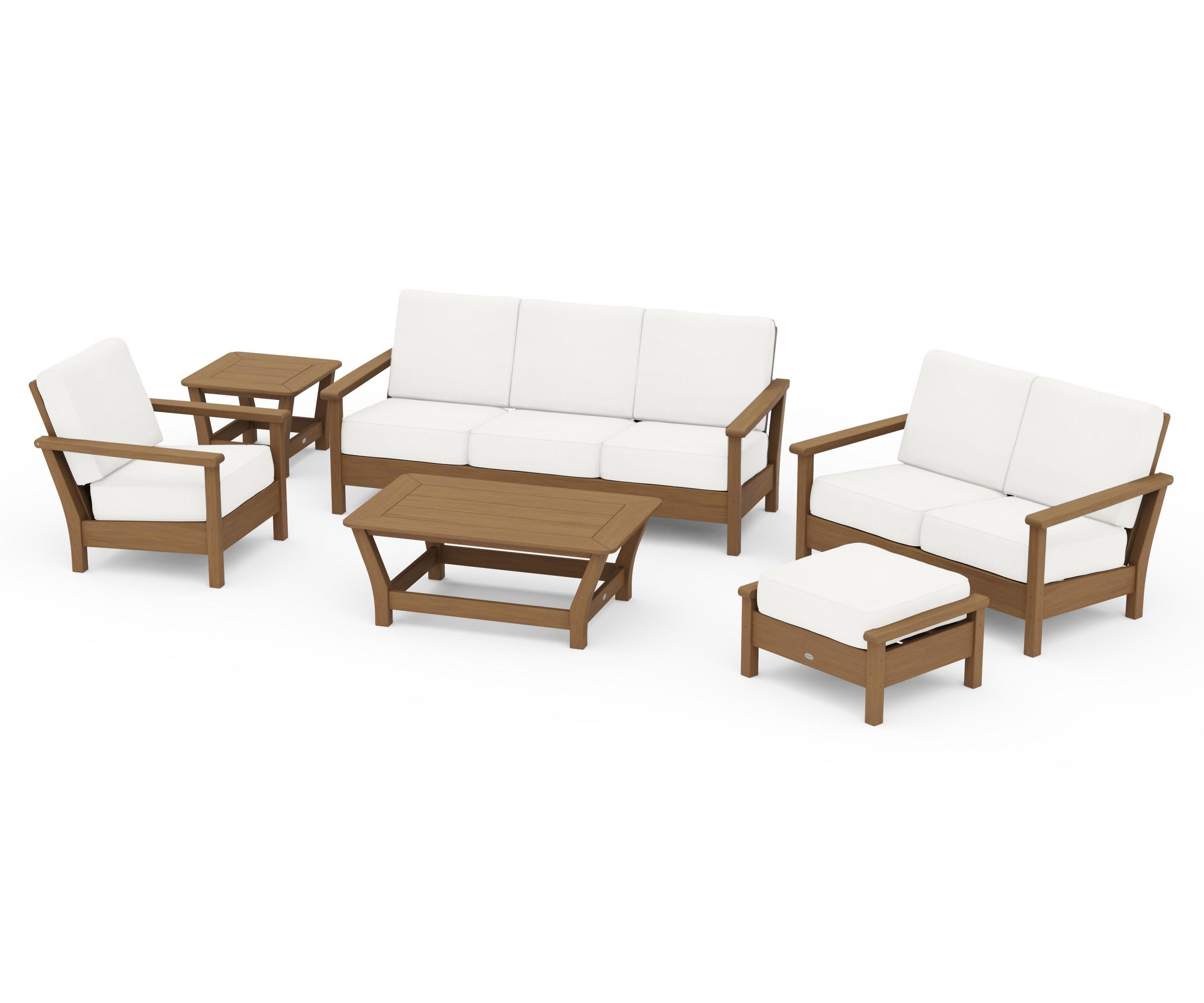 Harbour 6-Piece Outdoor Living Set in Natural / Natural Linen