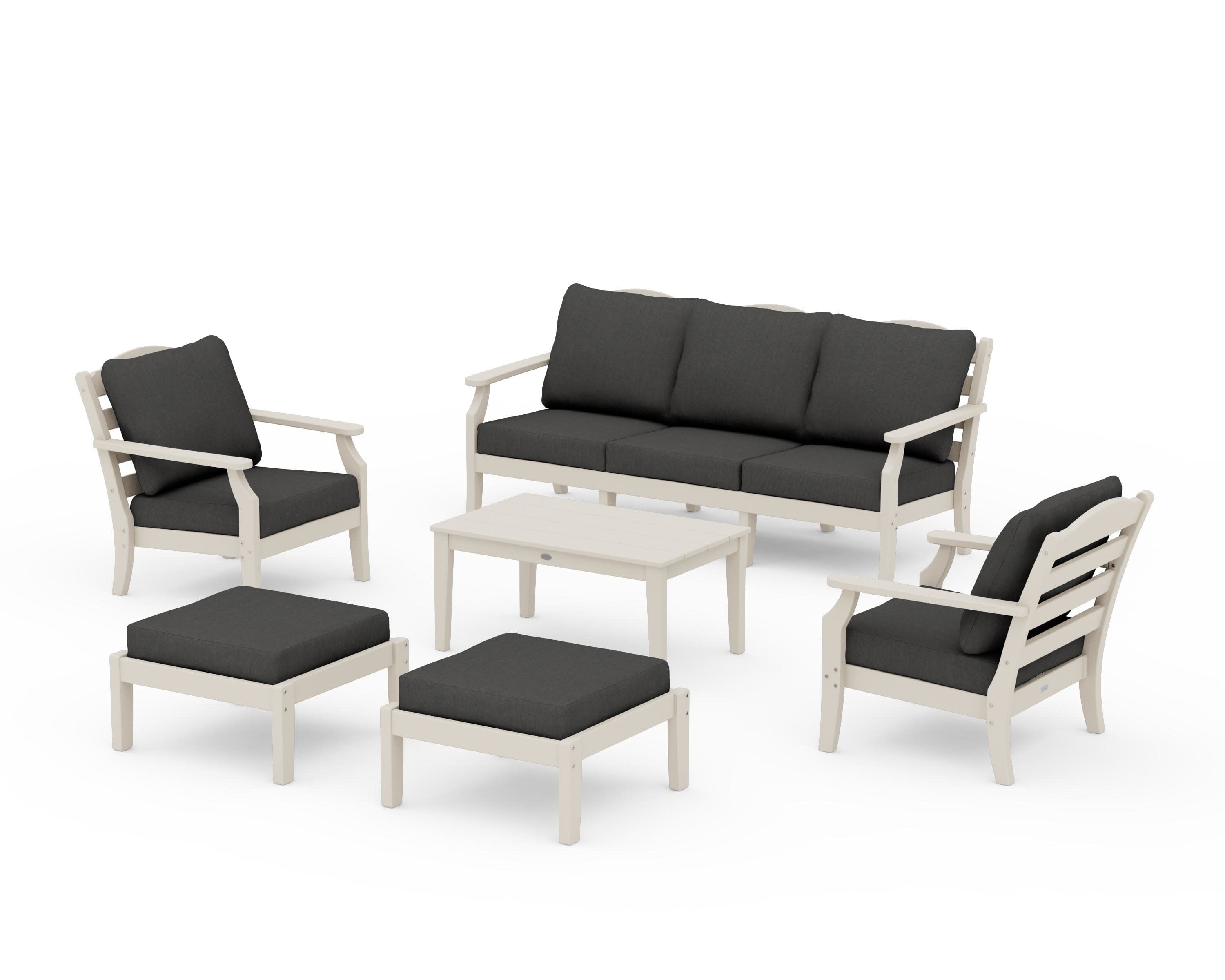 Savannah 6-Piece Lounge Sofa Set in Sand / Spectrum Carbon