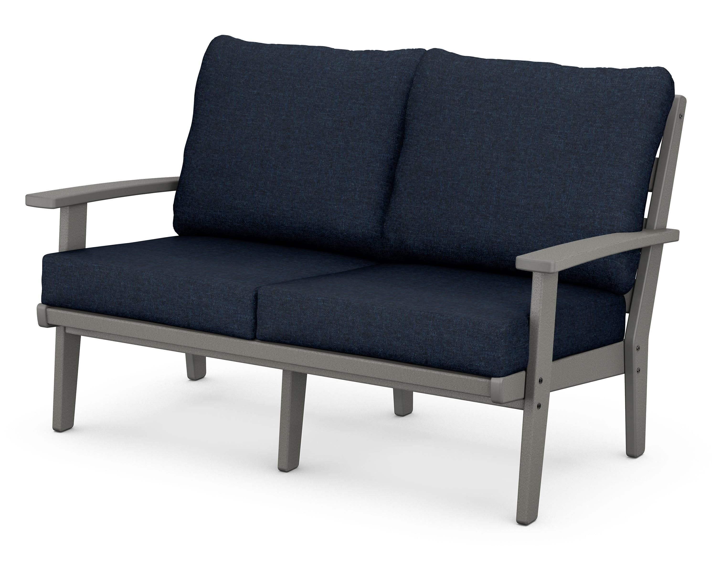 Grant Park Deep Seating Loveseat in Slate Grey / Marine Indigo