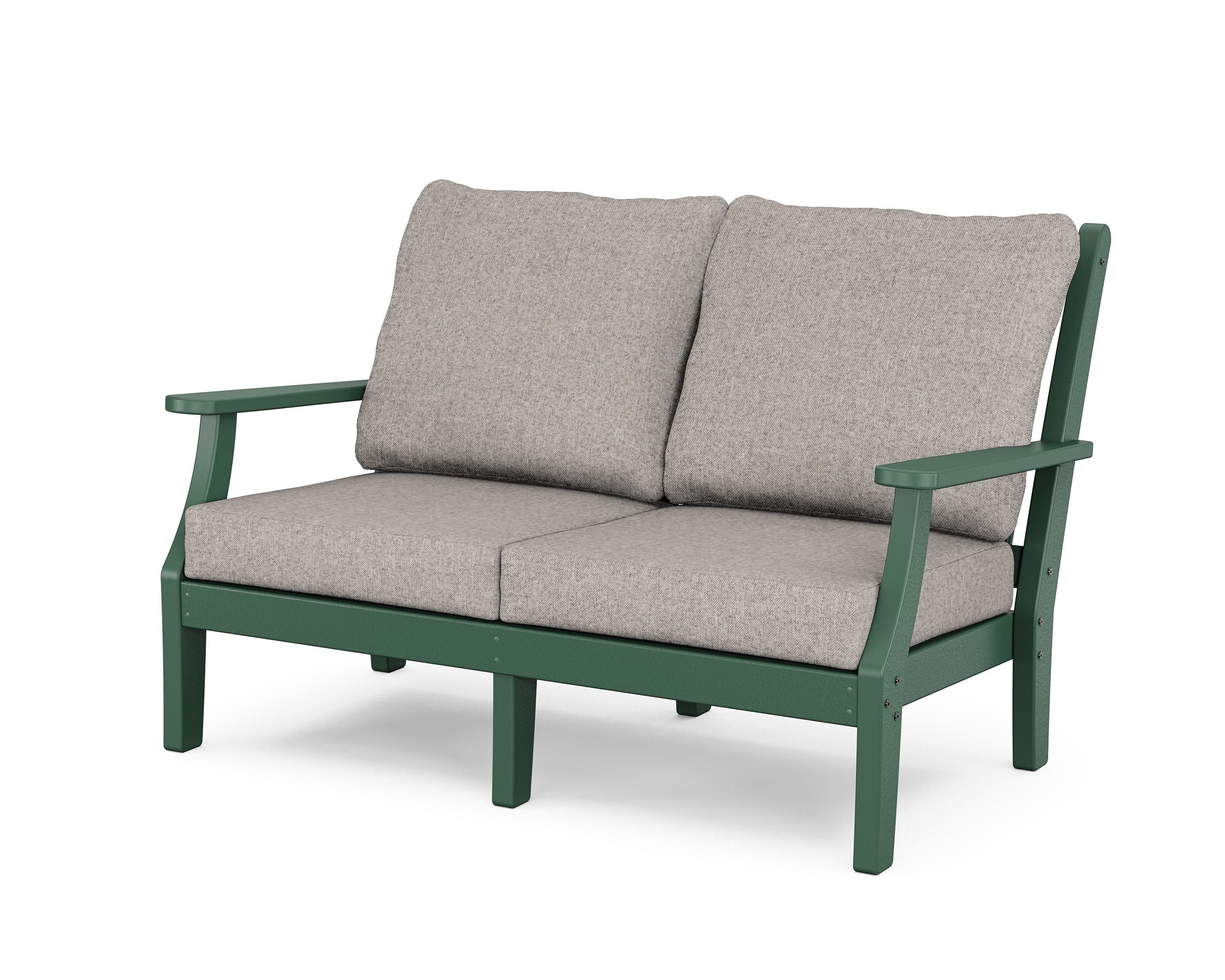 Wovendale Deep Seating Loveseat in Green / Weathered Tweed