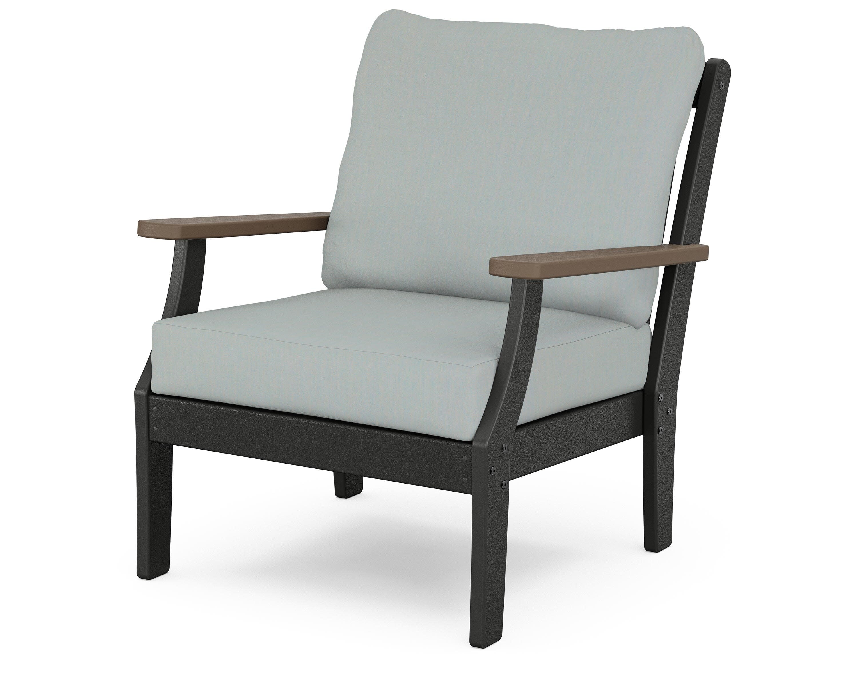 Braxton Deep Seating Chair in Black / Kona / Spa