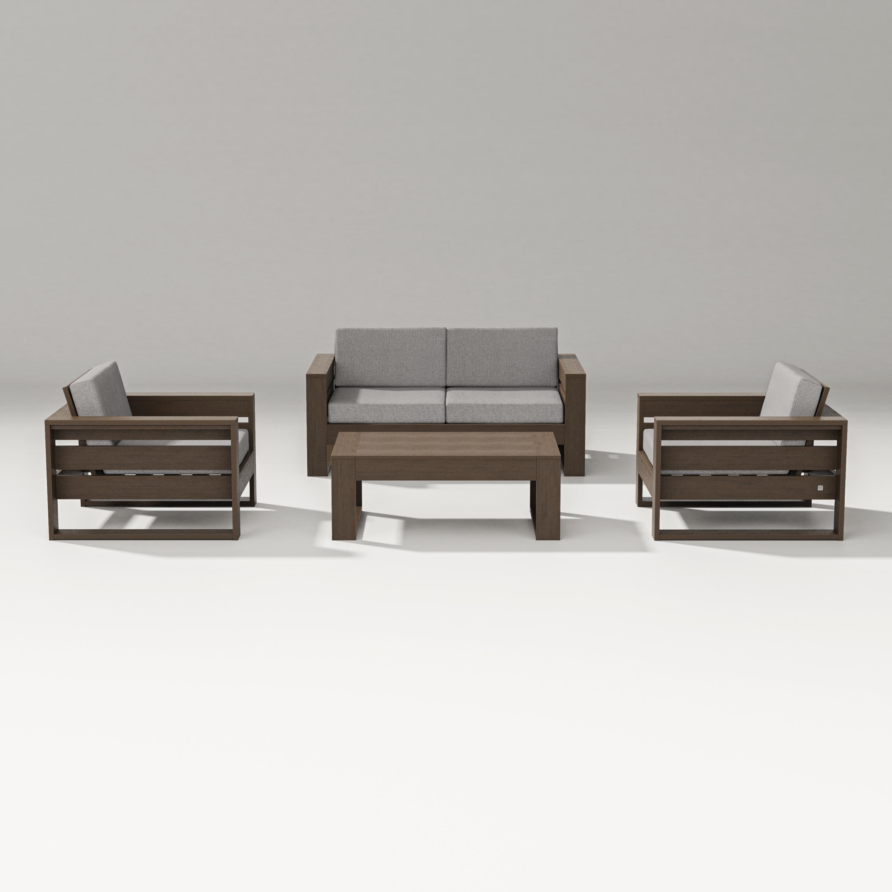 Latitude 4-Piece Lounge Loveseat Set in Kona / Grey Mist