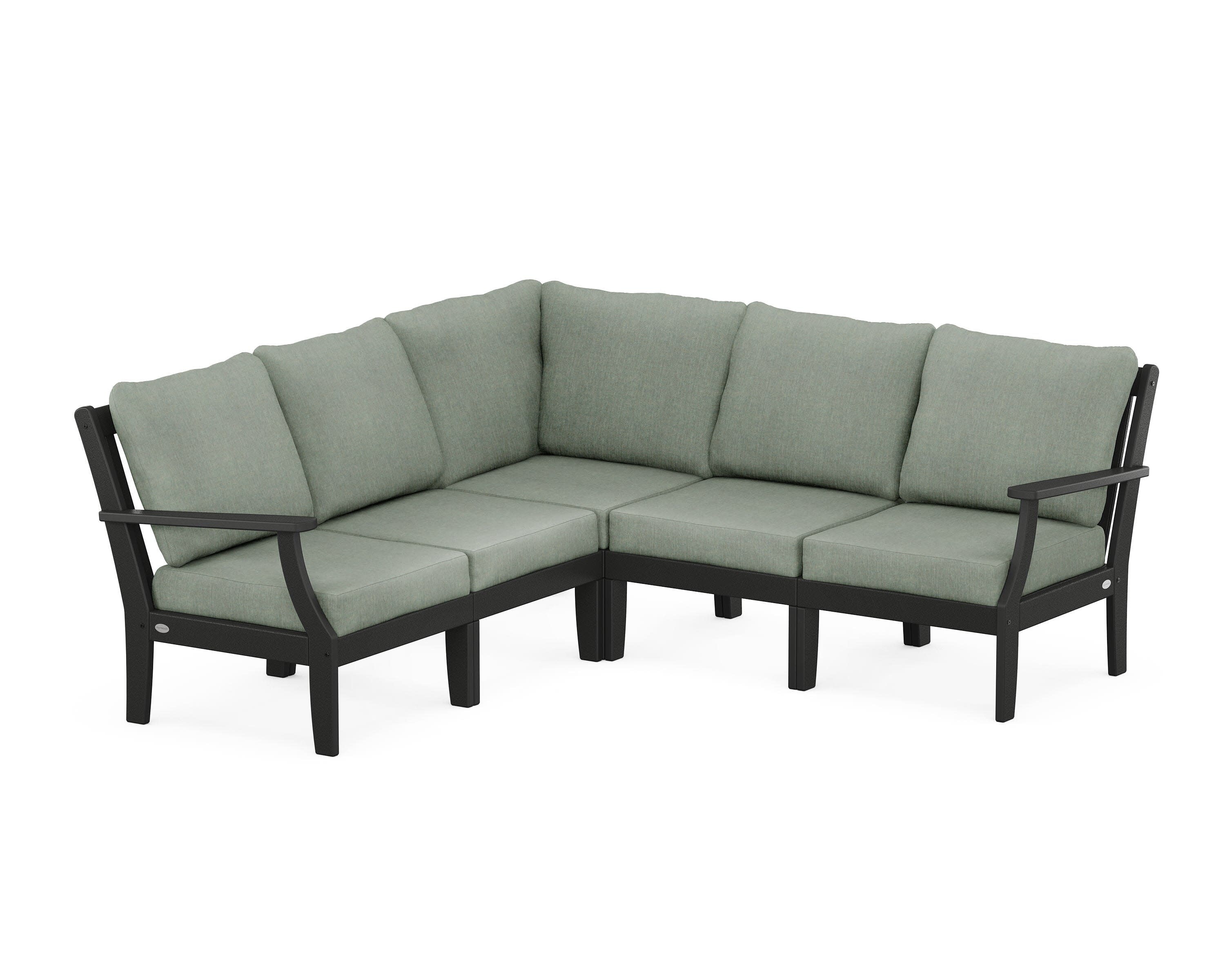 Braxton Modular 5-Piece Deep Seating Set in Black / Cast Sage