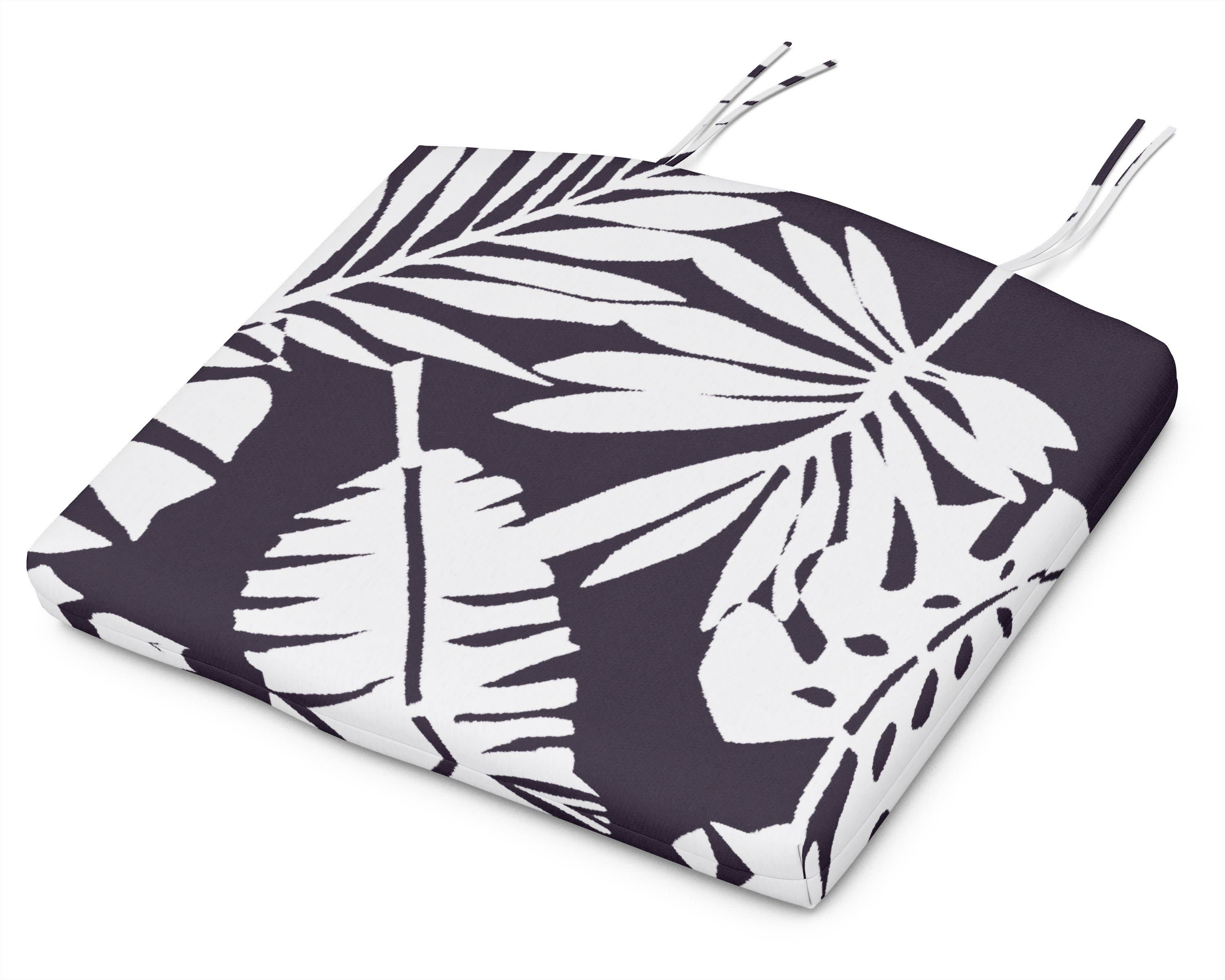 Standard Seat Cushion 17"D x 20.5"W x 2.5"H in Leaf Navy