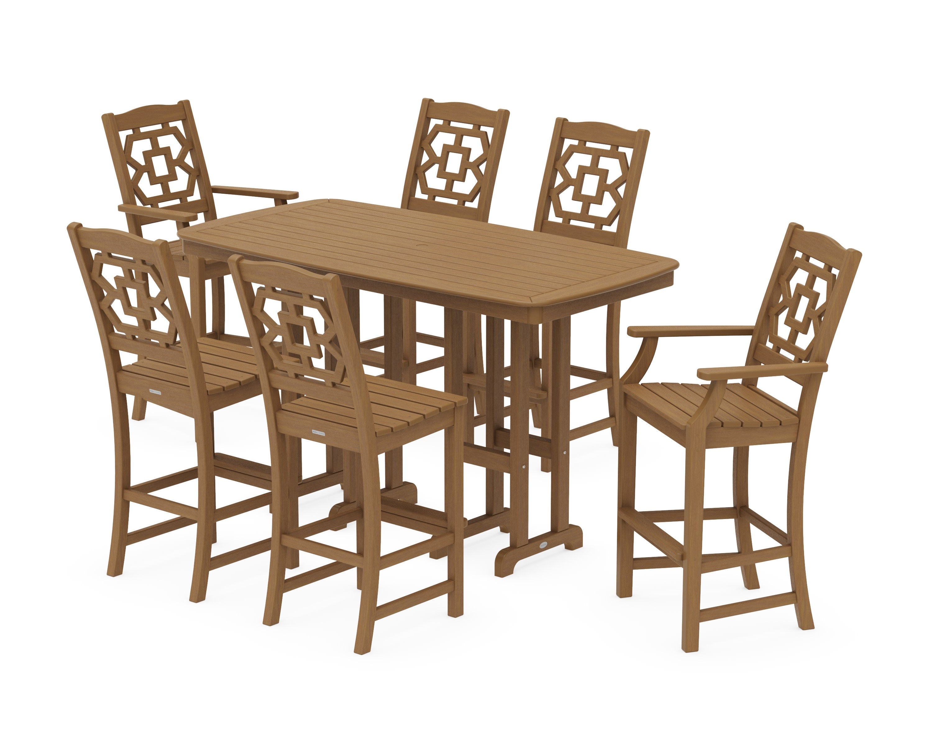 Chinoiserie 7-Piece Bar Set in Natural