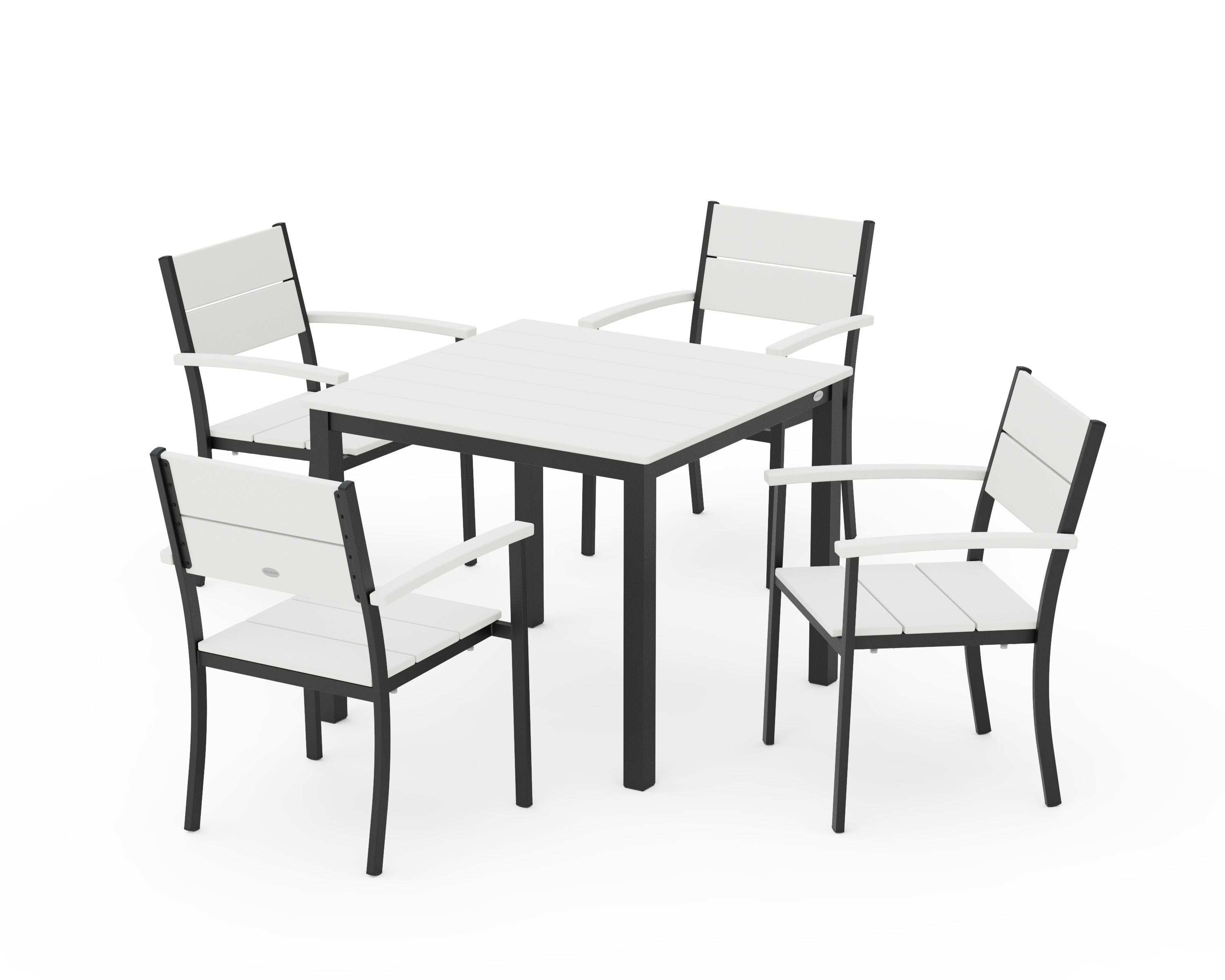 Main Street 5-Piece Dining Set in Black / White