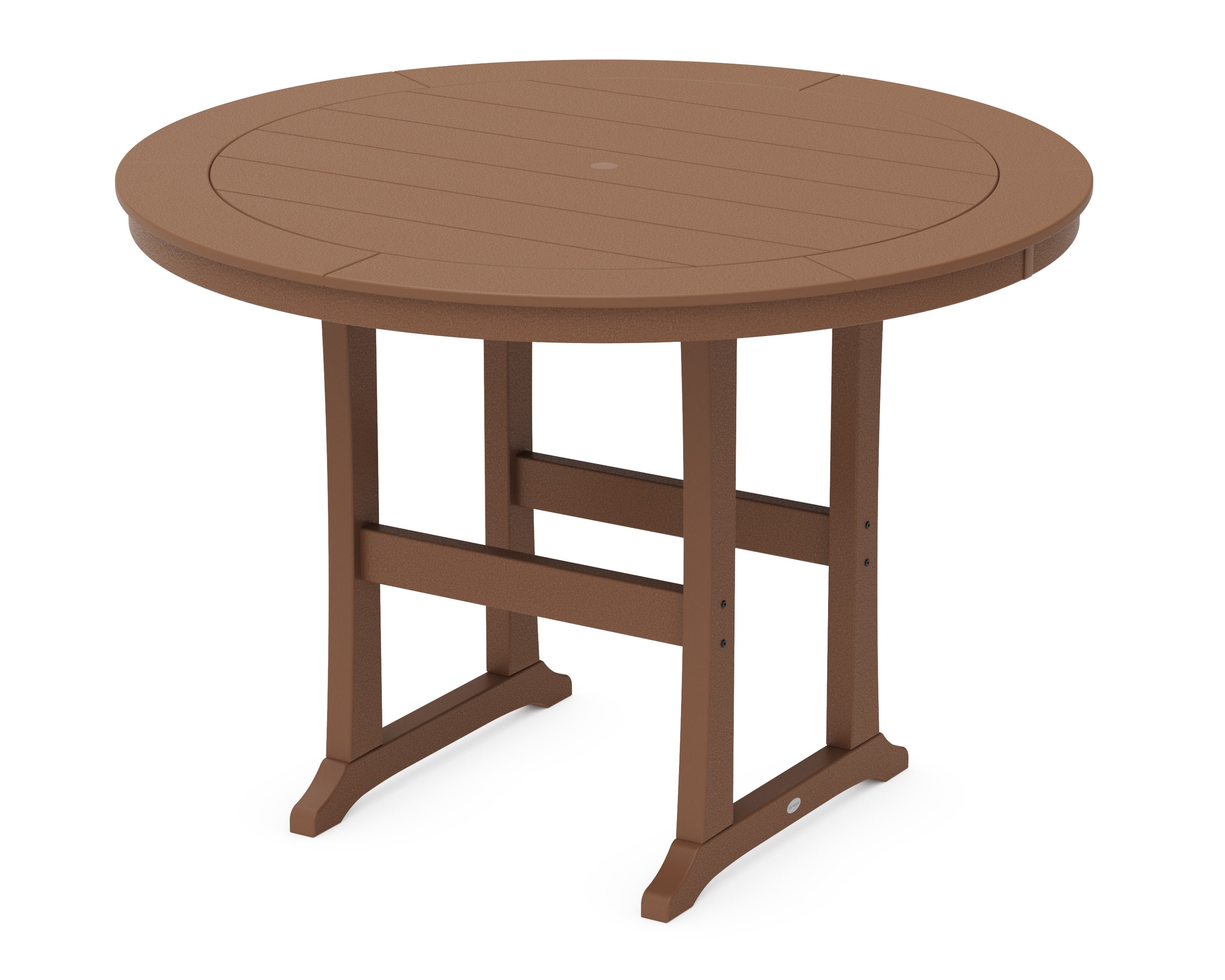 Nautical Trestle 60" Round Bar Table in Teak