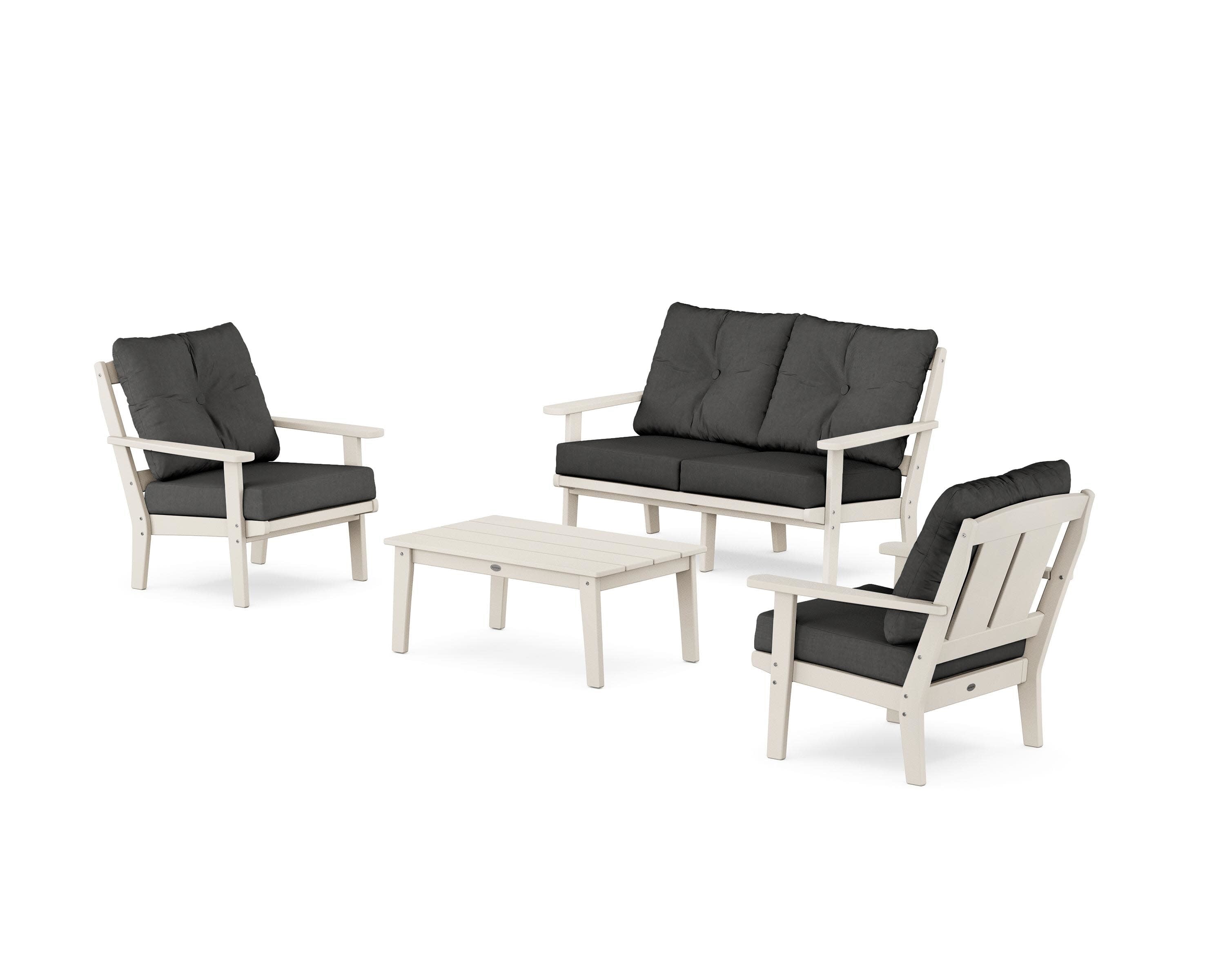 Mission 4-Piece Deep Seating Set with Loveseat in Sand / Spectrum Carbon