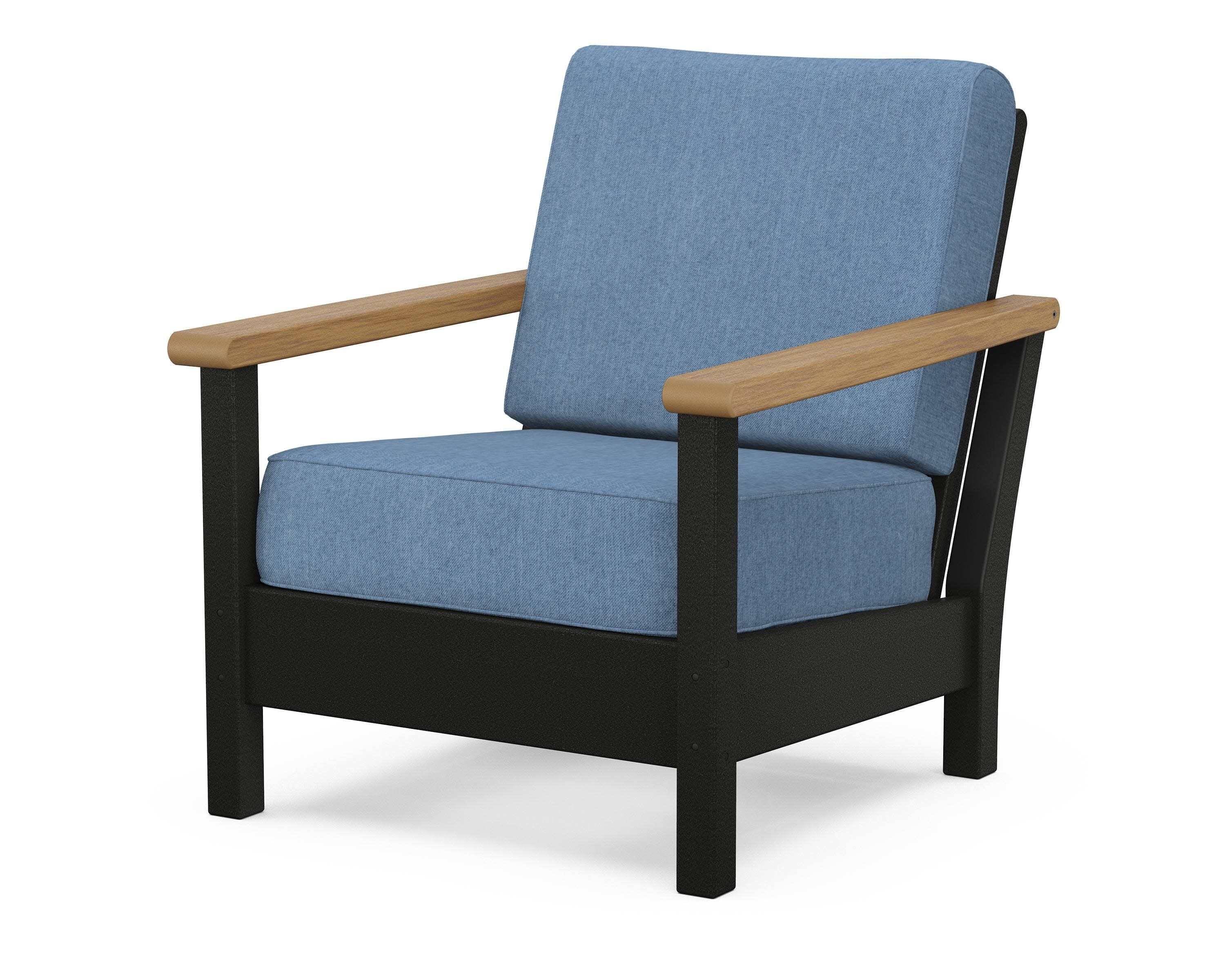 Harbour Deep Seating Chair in Black / Natural / Sky Blue