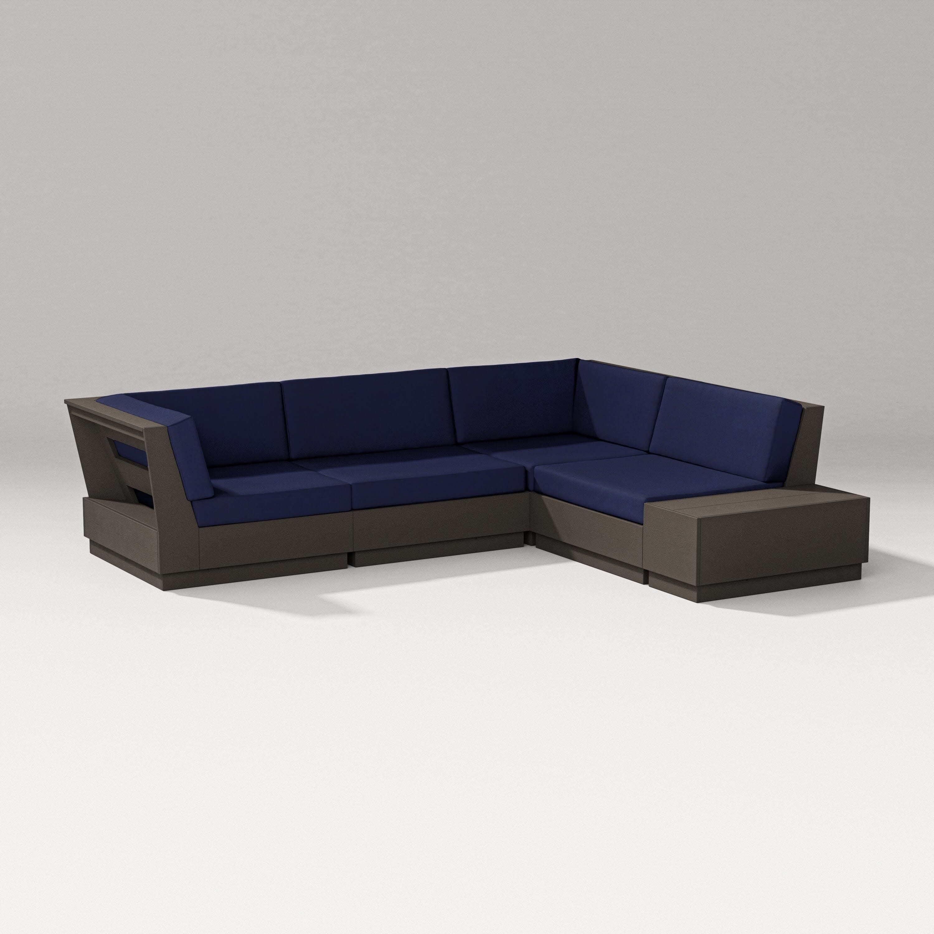 Elevate Corner Sectional in Vintage Coffee / Navy