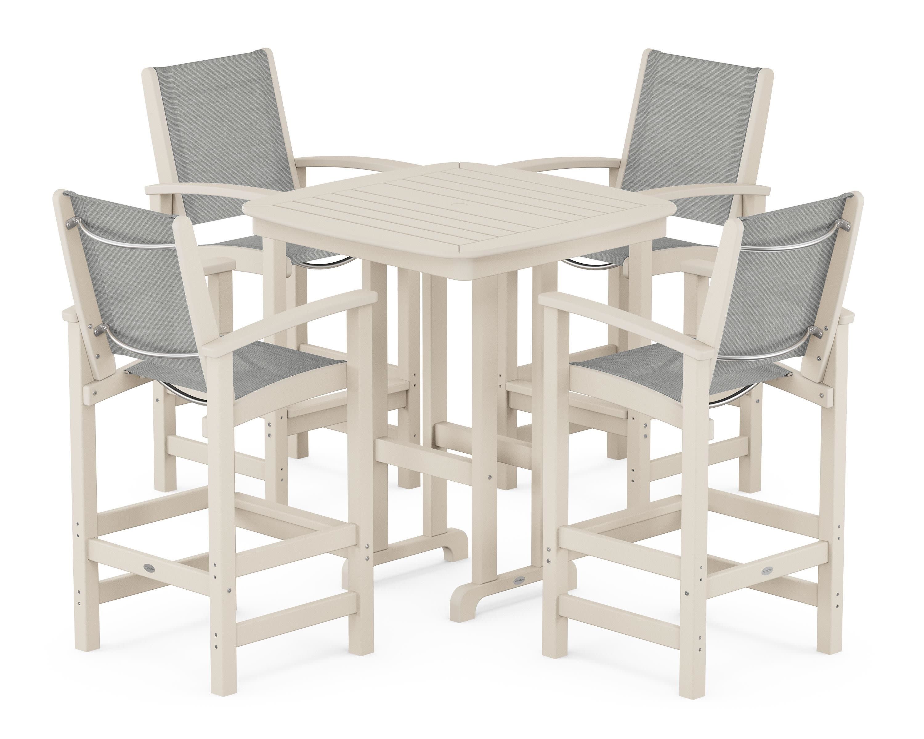 Coastal 5-Piece Bar Set in Sand / Metallic Sling