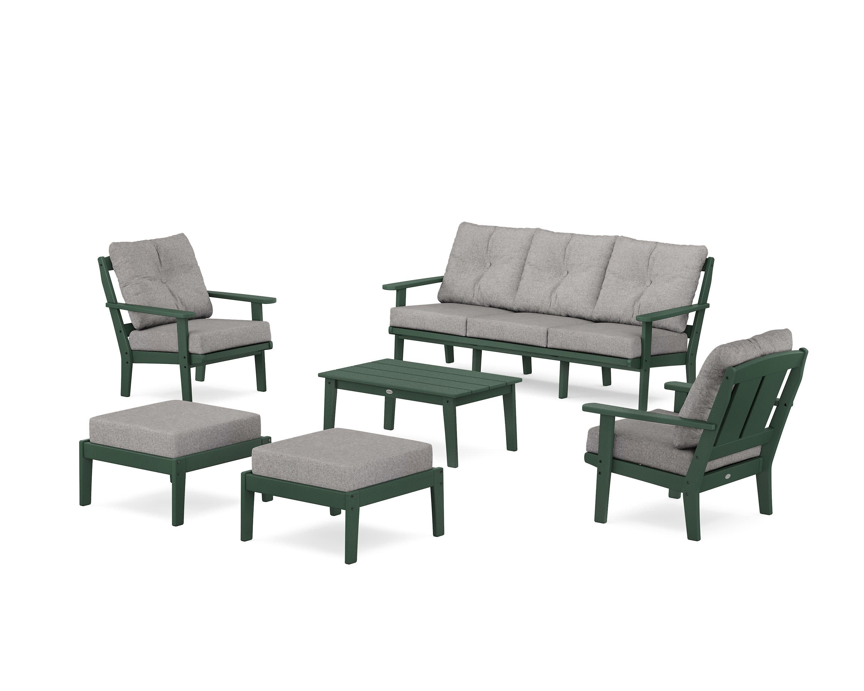 Mission 6-Piece Lounge Sofa Set in Green / Grey Mist