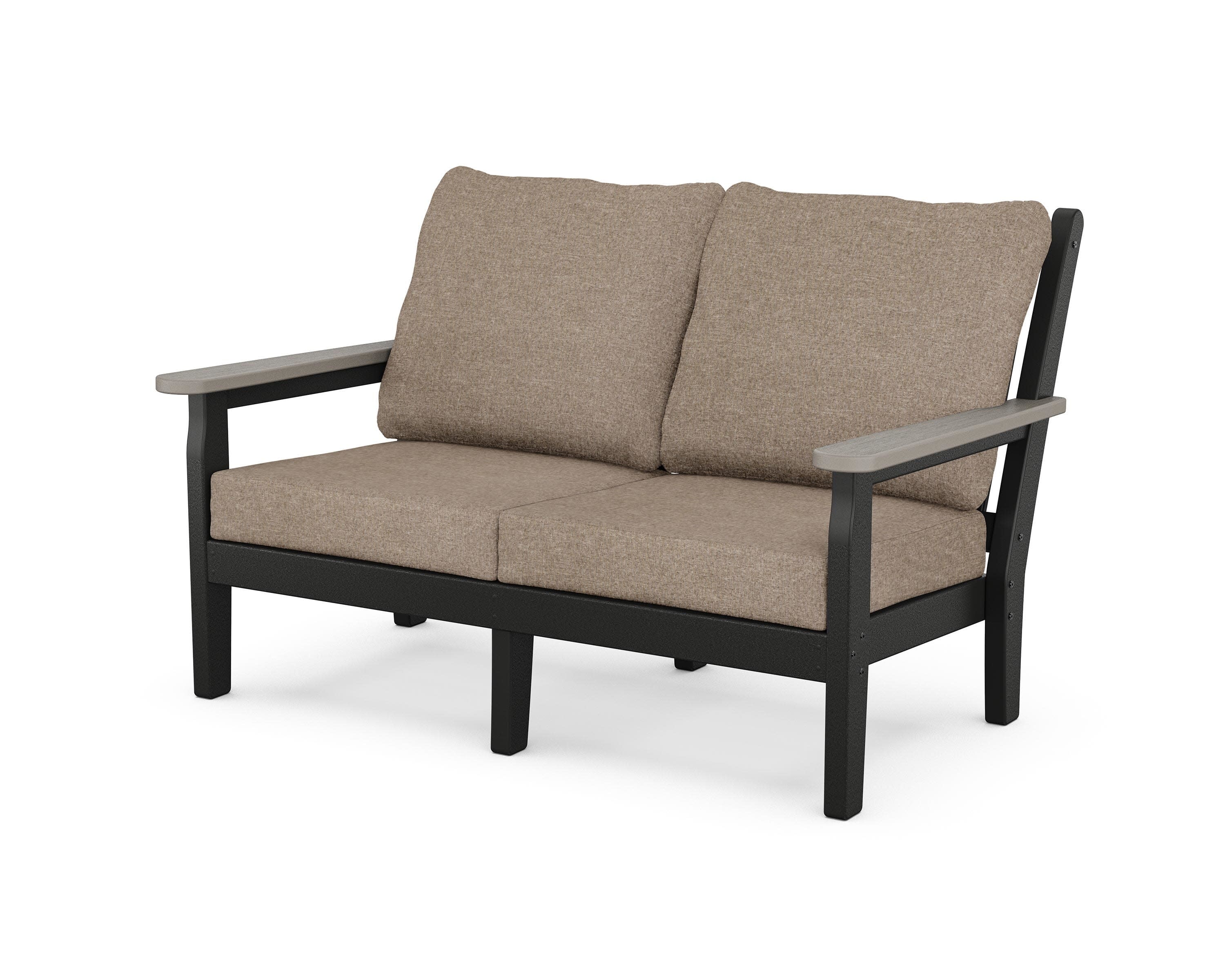 Chippendale Deep Seating Loveseat in Black / Driftwood / Spiced Burlap