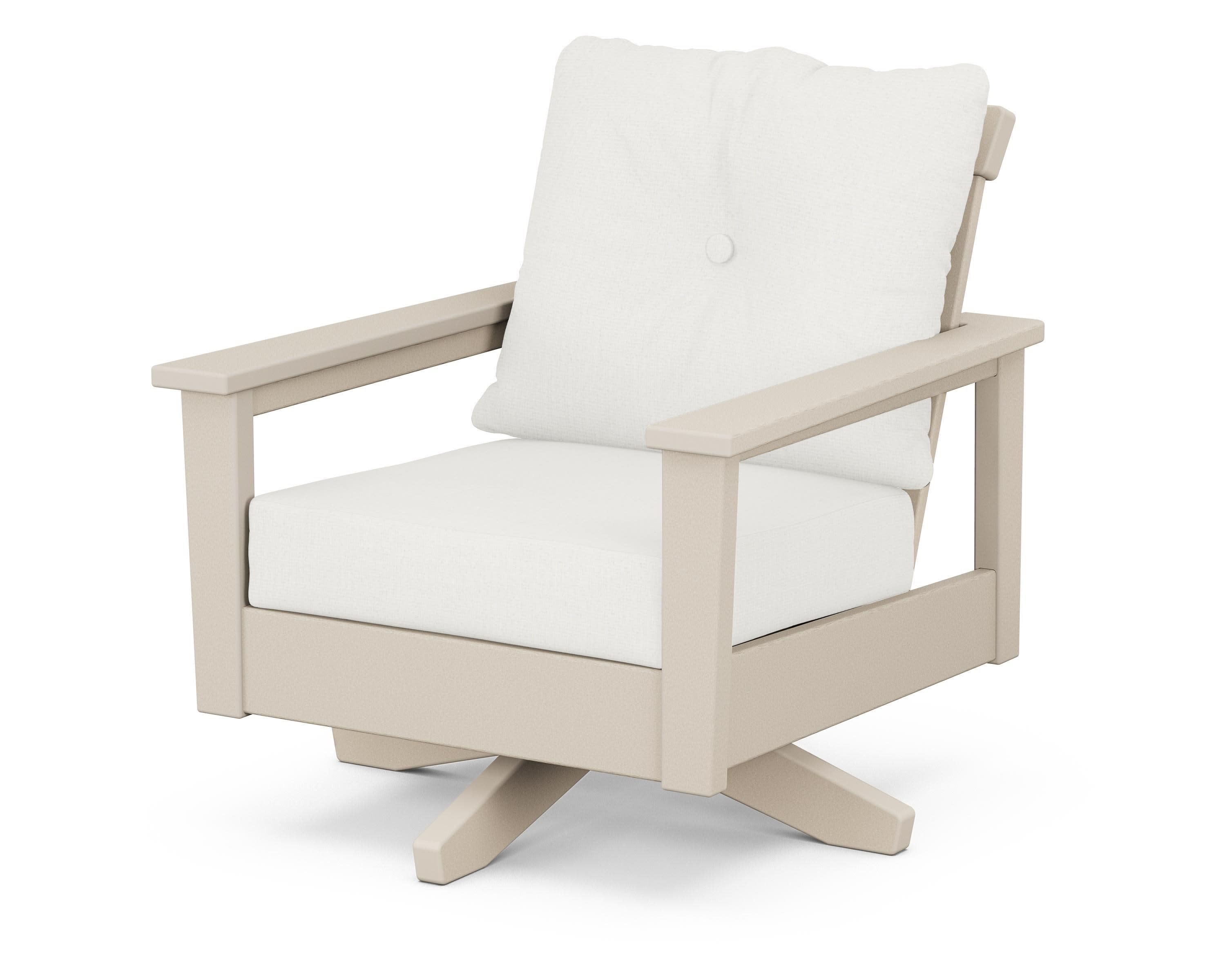 Prescott Deep Seating Swivel Chair in Sand / Natural Linen