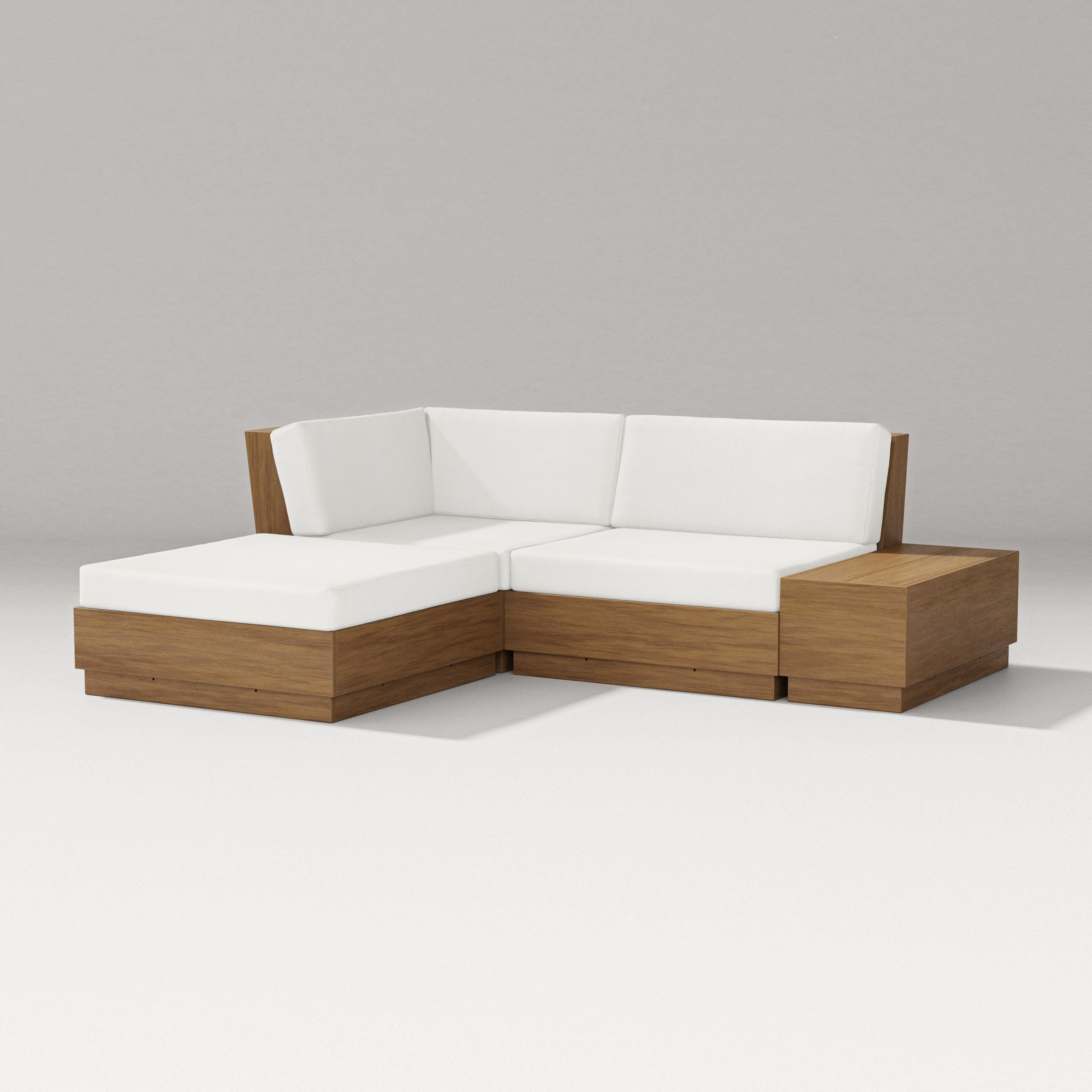 Elevate Loveseat Sectional with Chaise in Natural / Natural Linen