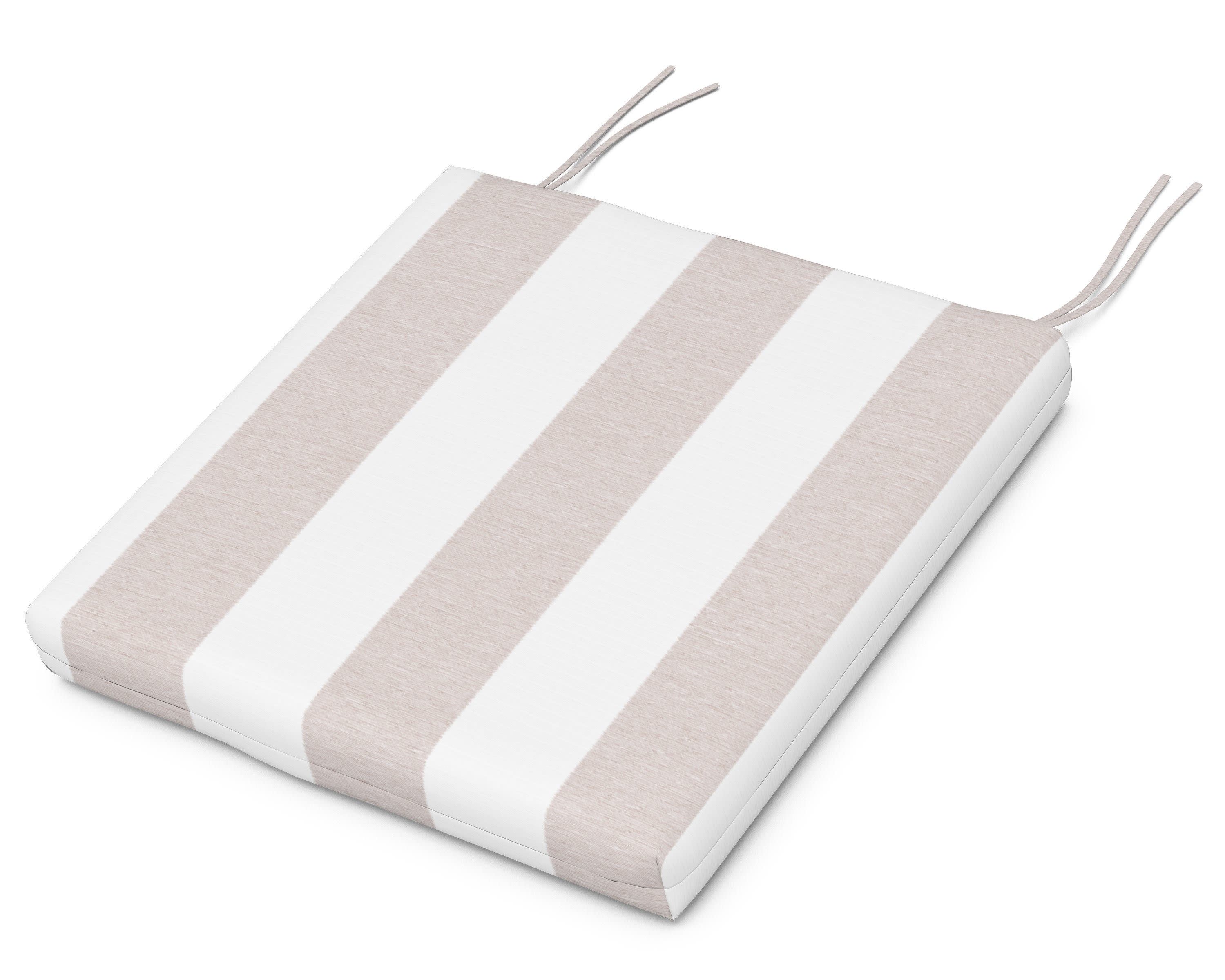 Acadia Dining Arm Seat Pad in Cabana Stripe Dune Burlap