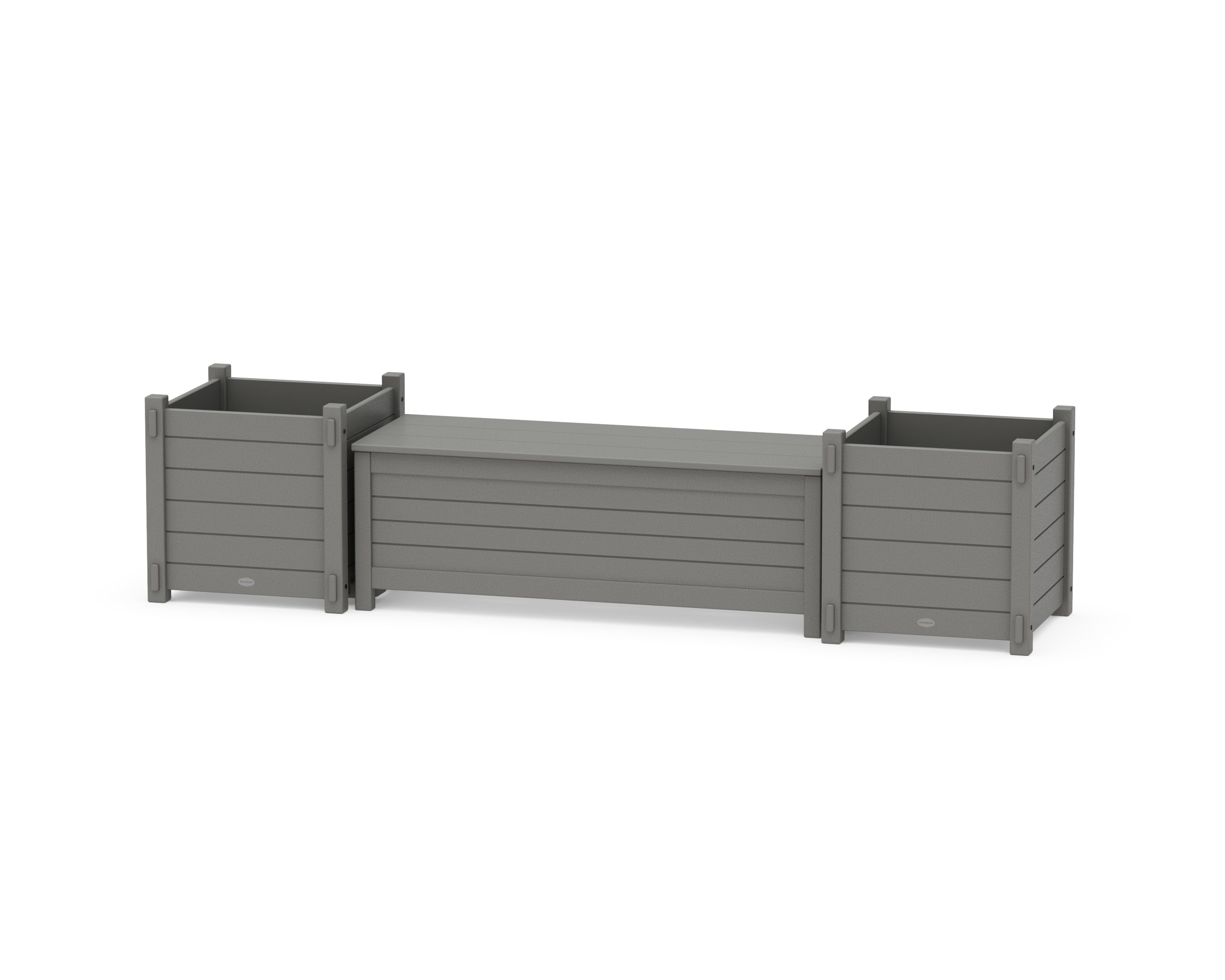 48" Nautical Straight Planter Storage Bench Set- Large