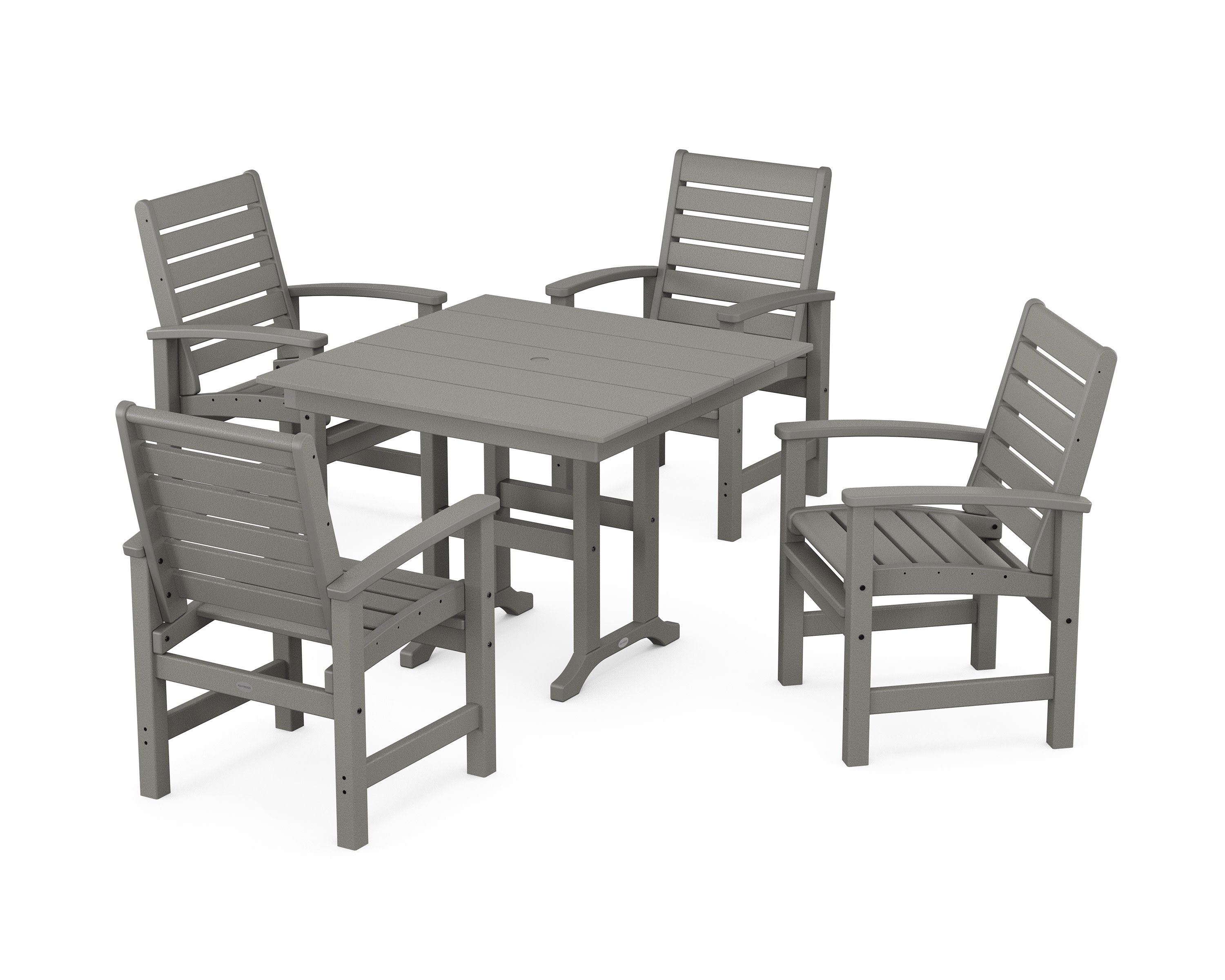 Signature 5-Piece Farmhouse Dining Set in Slate Grey