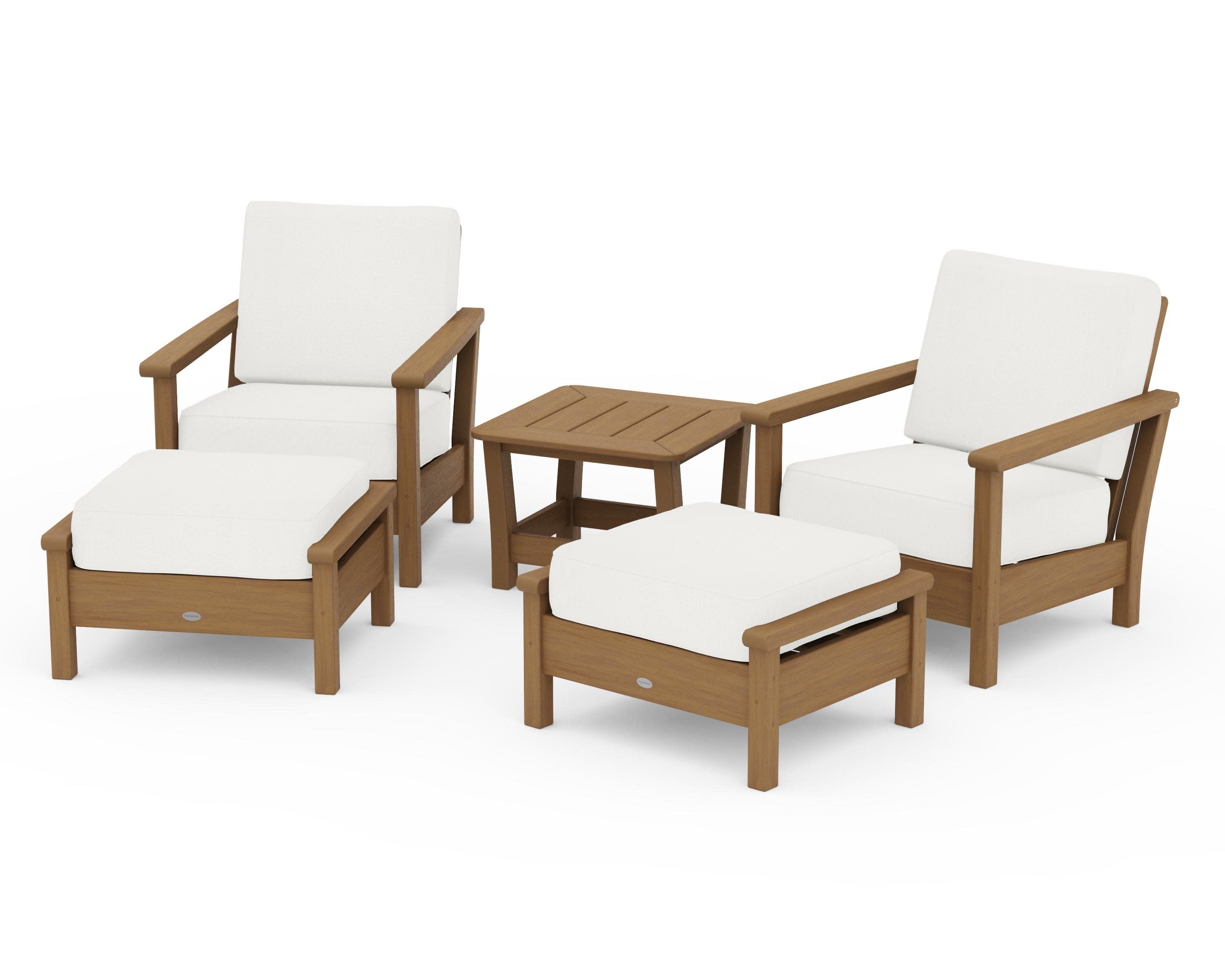 Harbour 5-Piece Deep Seating Chair Set in Natural / Natural Linen