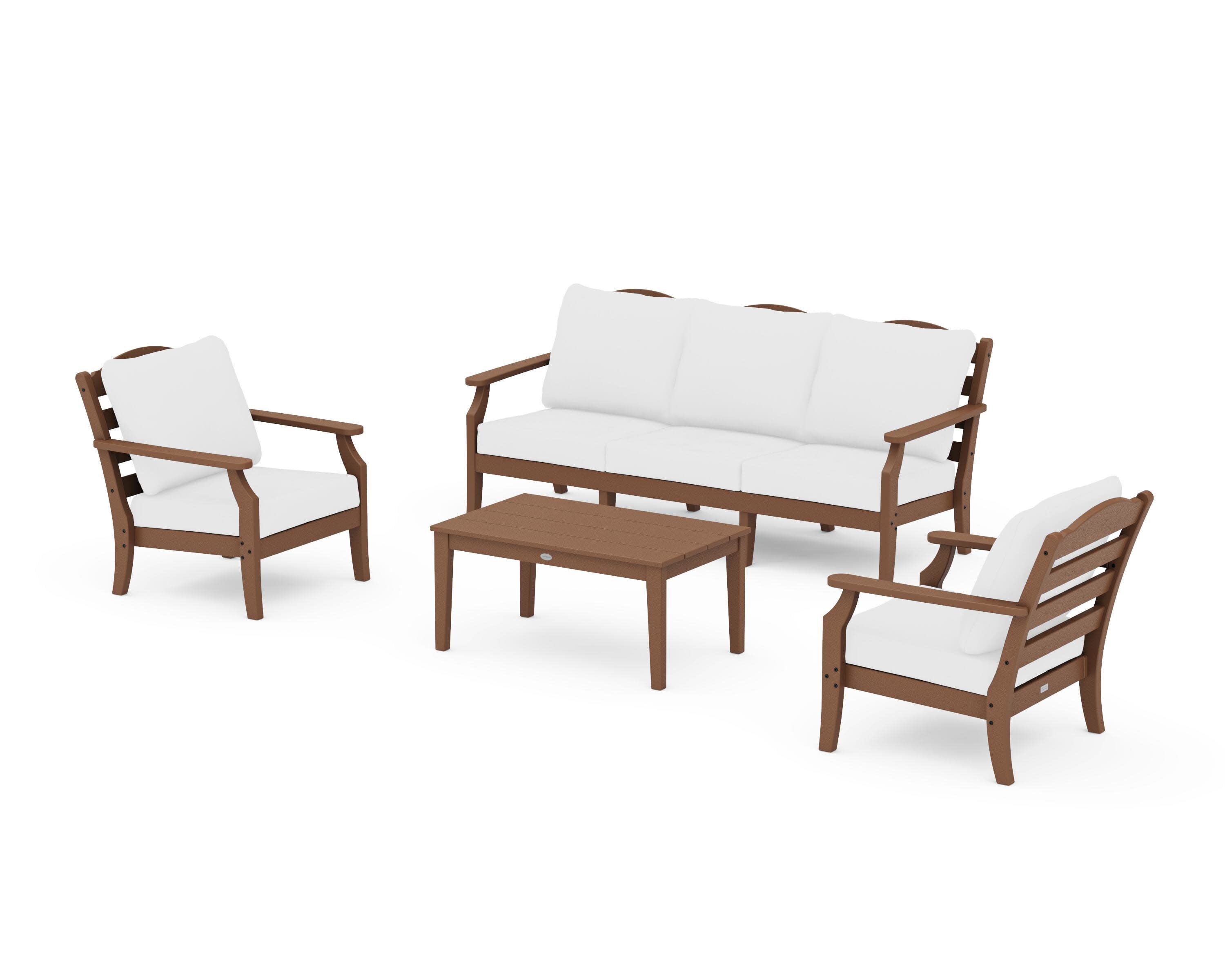 Savannah 4-Piece Deep Seating Set with Sofa in Teak / Natural