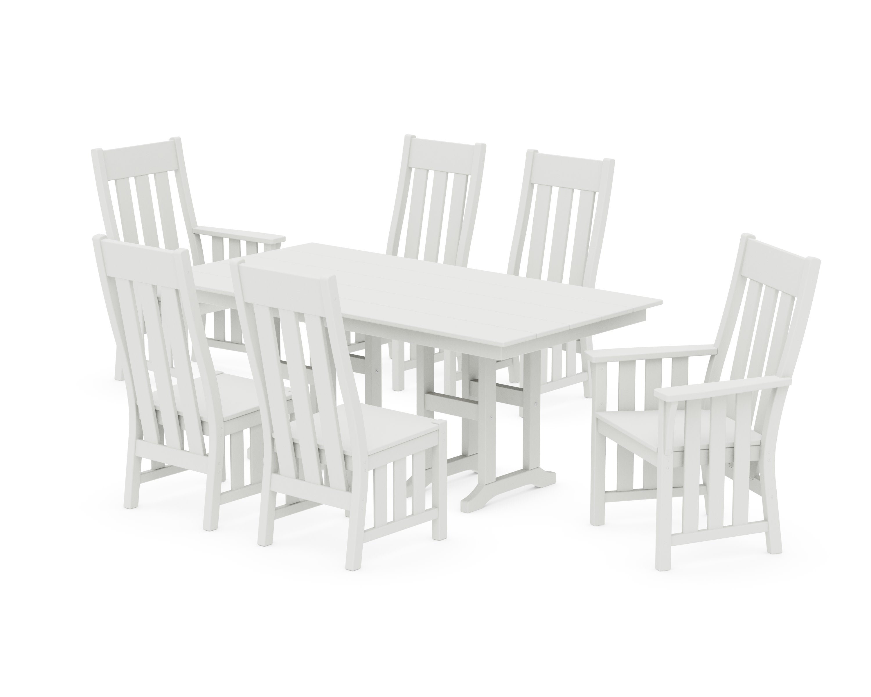 Acadia 7-Piece Farmhouse Dining Set in Vintage White
