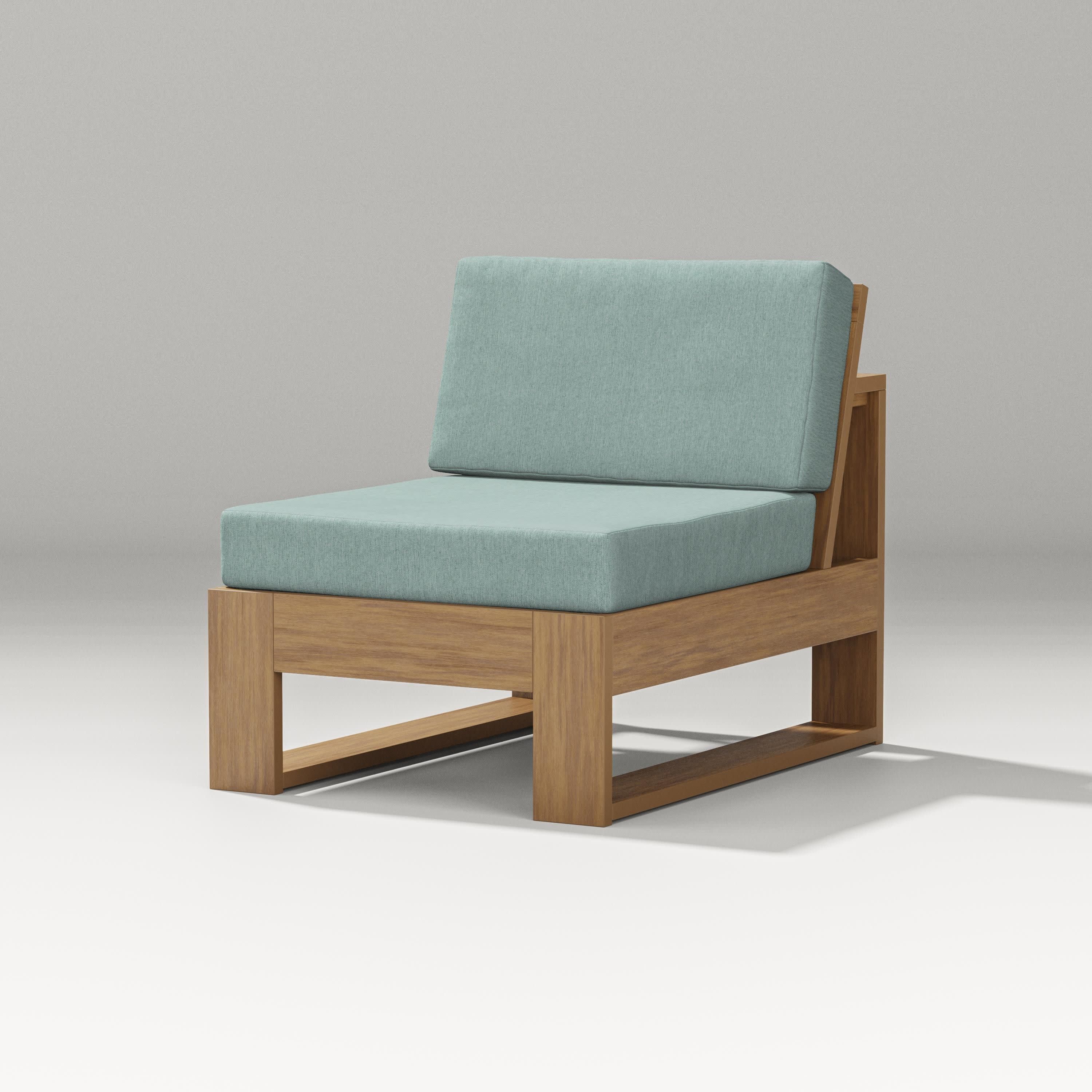 Latitude Modular Armless Chair in Natural / Glacier Spa