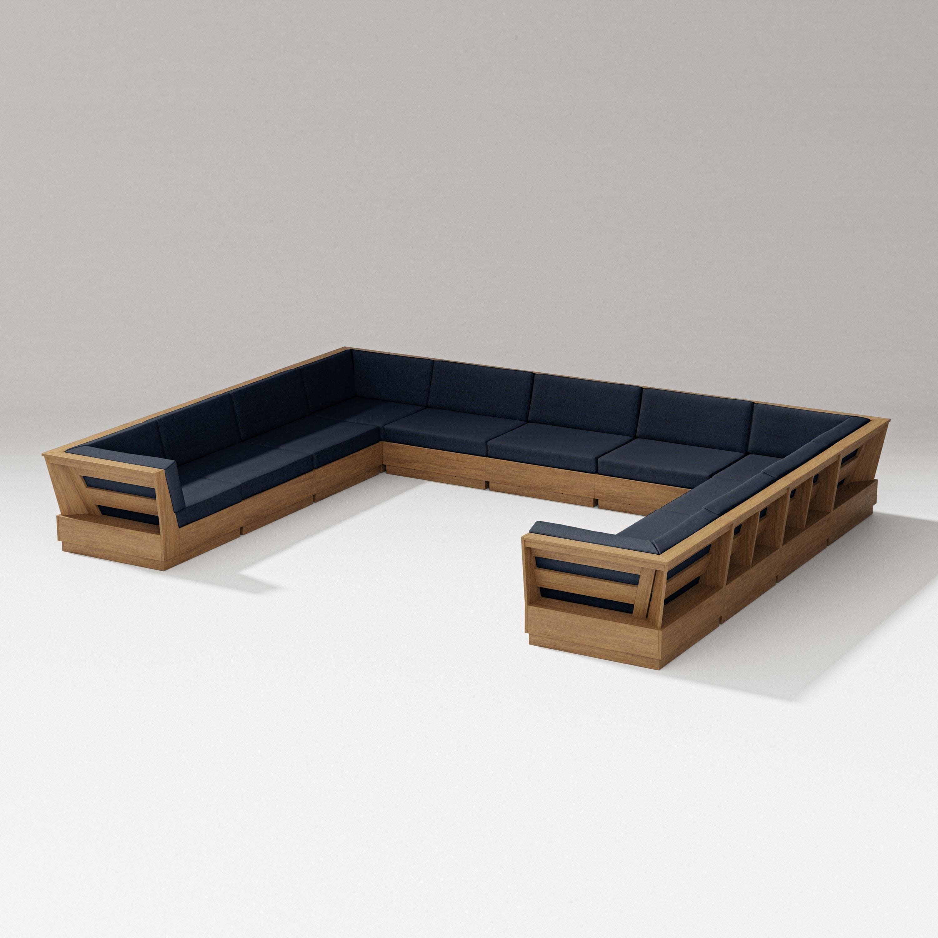Elevate Large U-Shaped Sectional in Natural / Marine Indigo