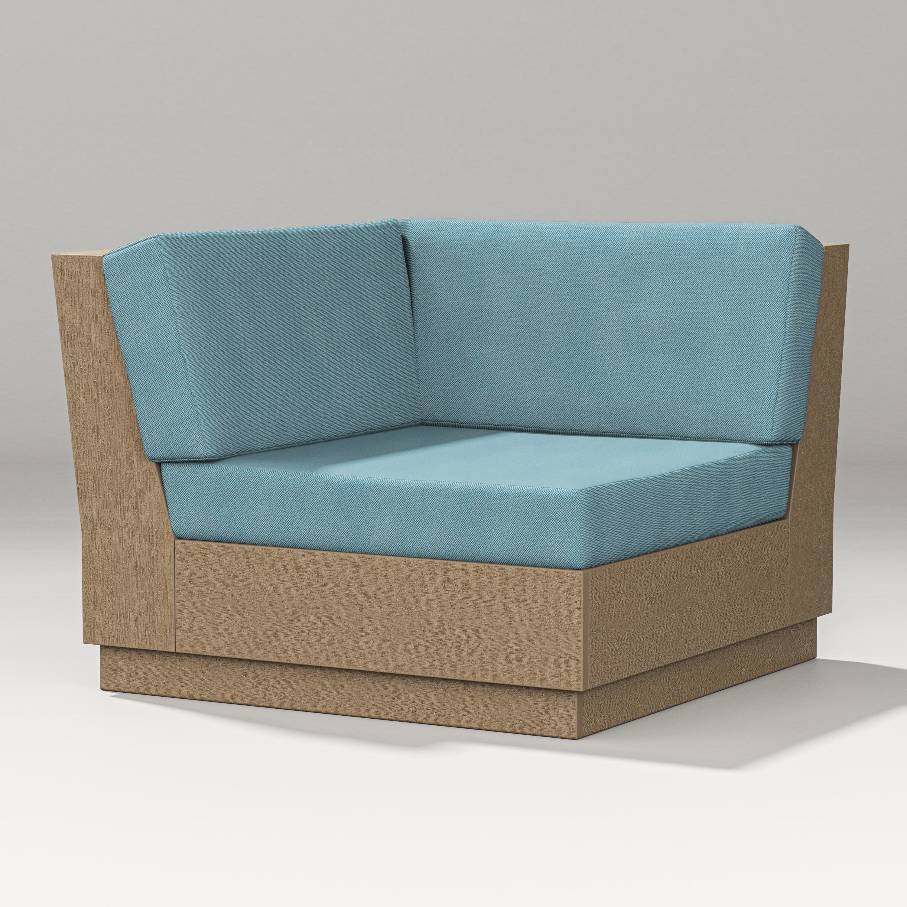 Elevate Modular Corner Chair in Vintage Sahara / Lattice Sky Blue