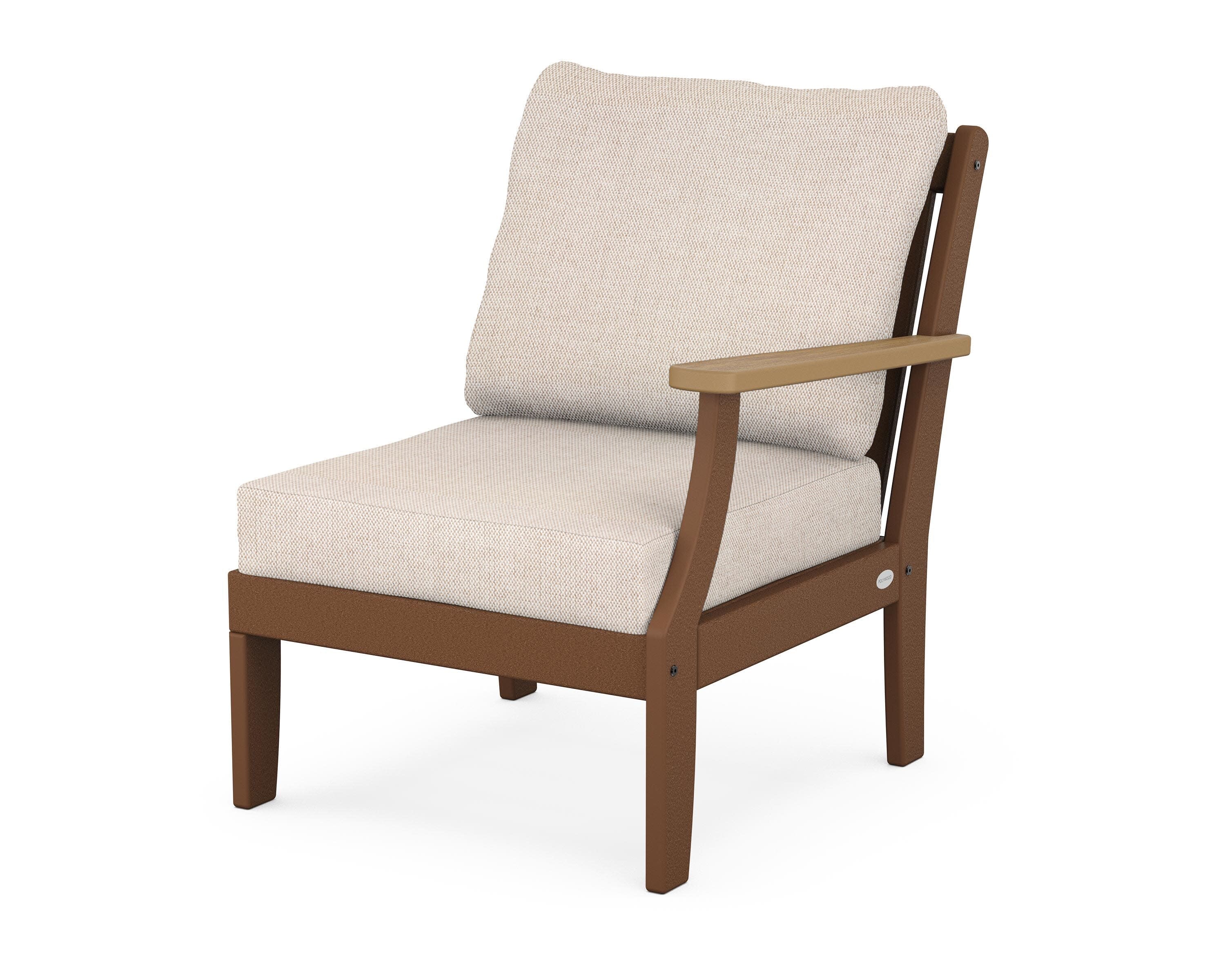 Braxton Modular Right Arm Chair in Teak / Natural / Blend Linen