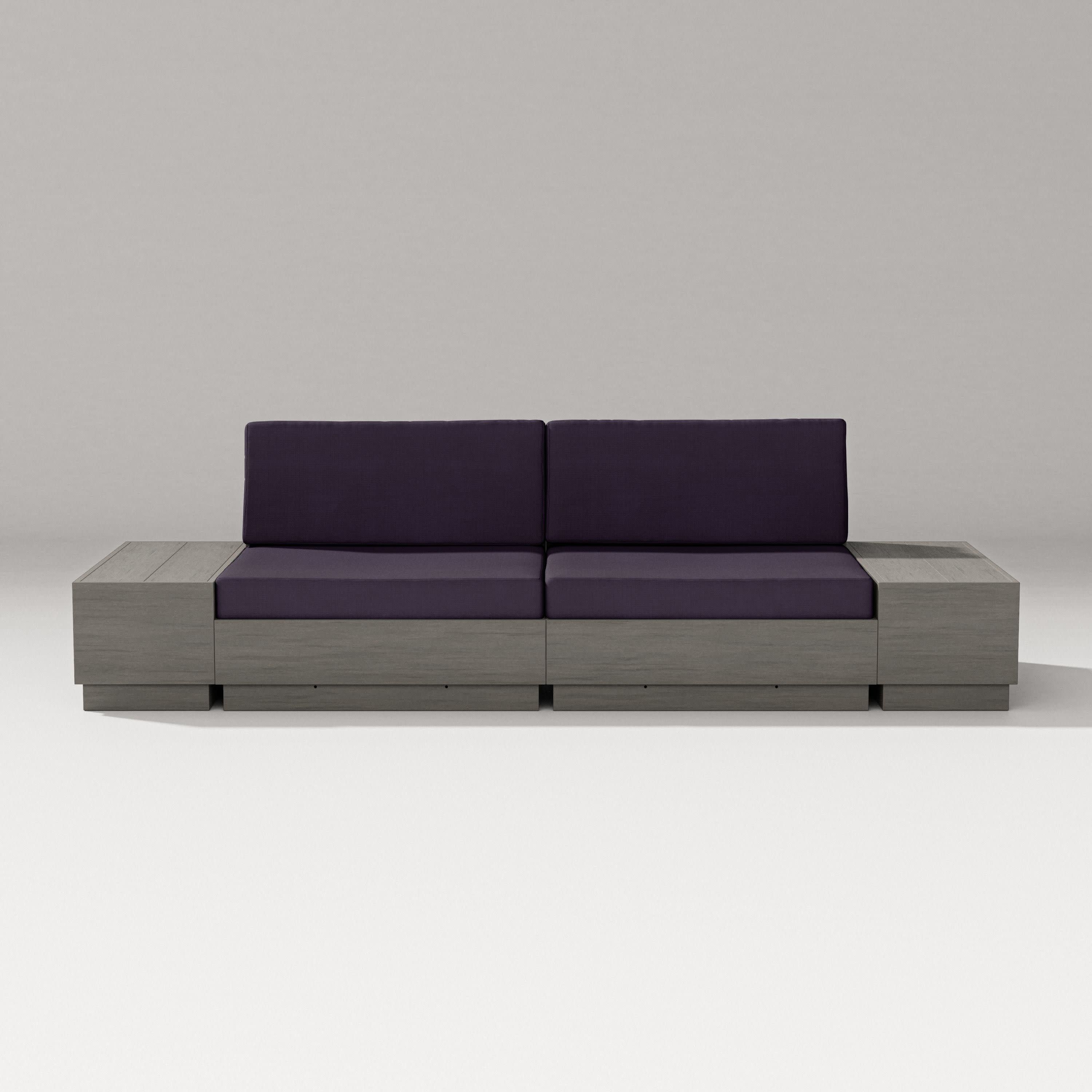 Elevate 4-Piece Loveseat Sectional in Driftwood / Navy Linen