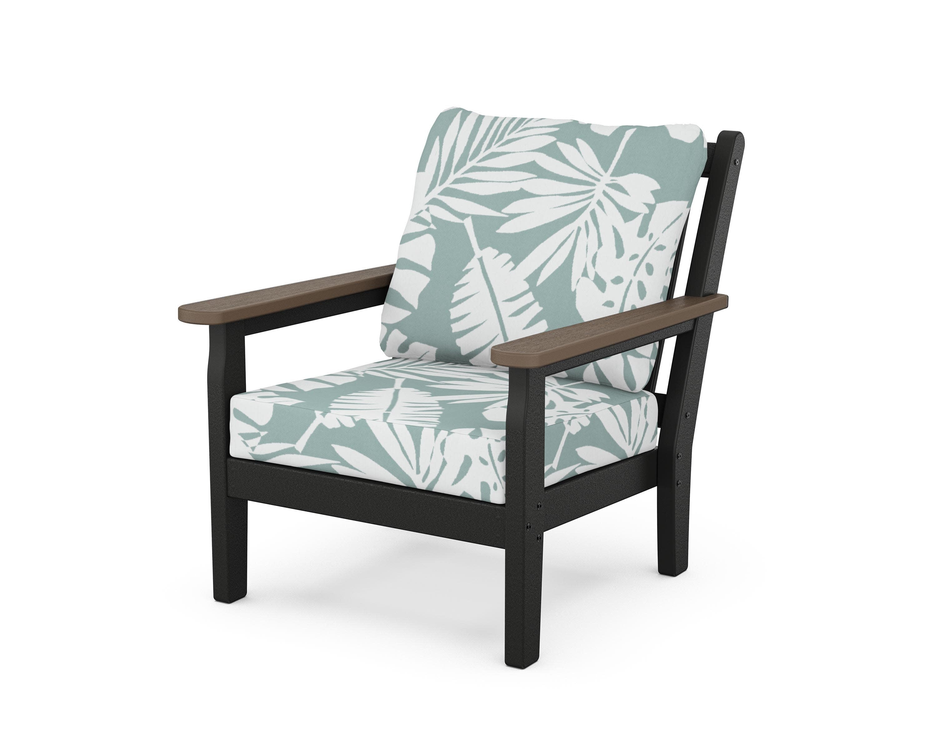 Chippendale Deep Seating Chair in Black / Kona / Leaf Glacier Spa