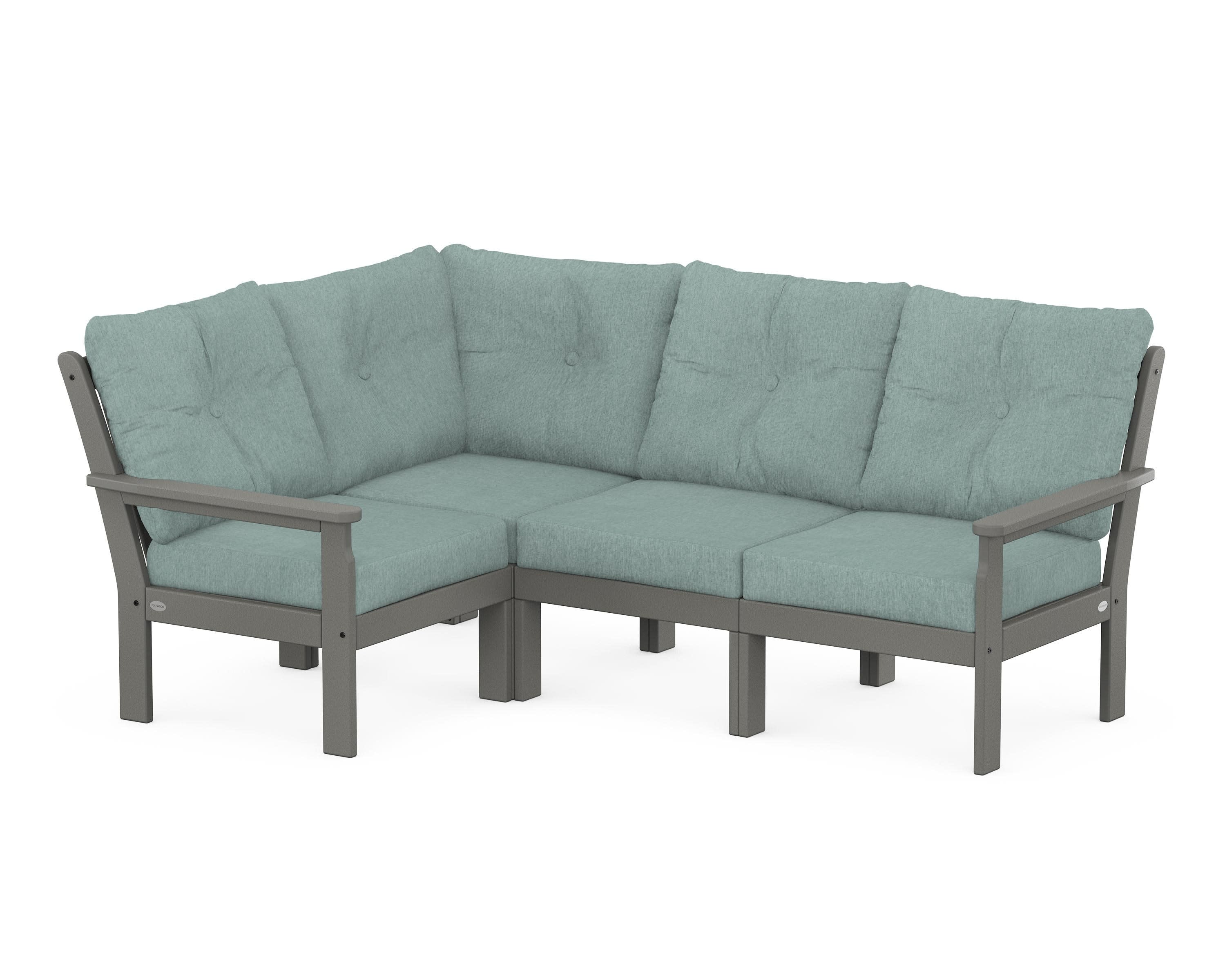 Vineyard 4-Piece Sectional in Slate Grey / Glacier Spa