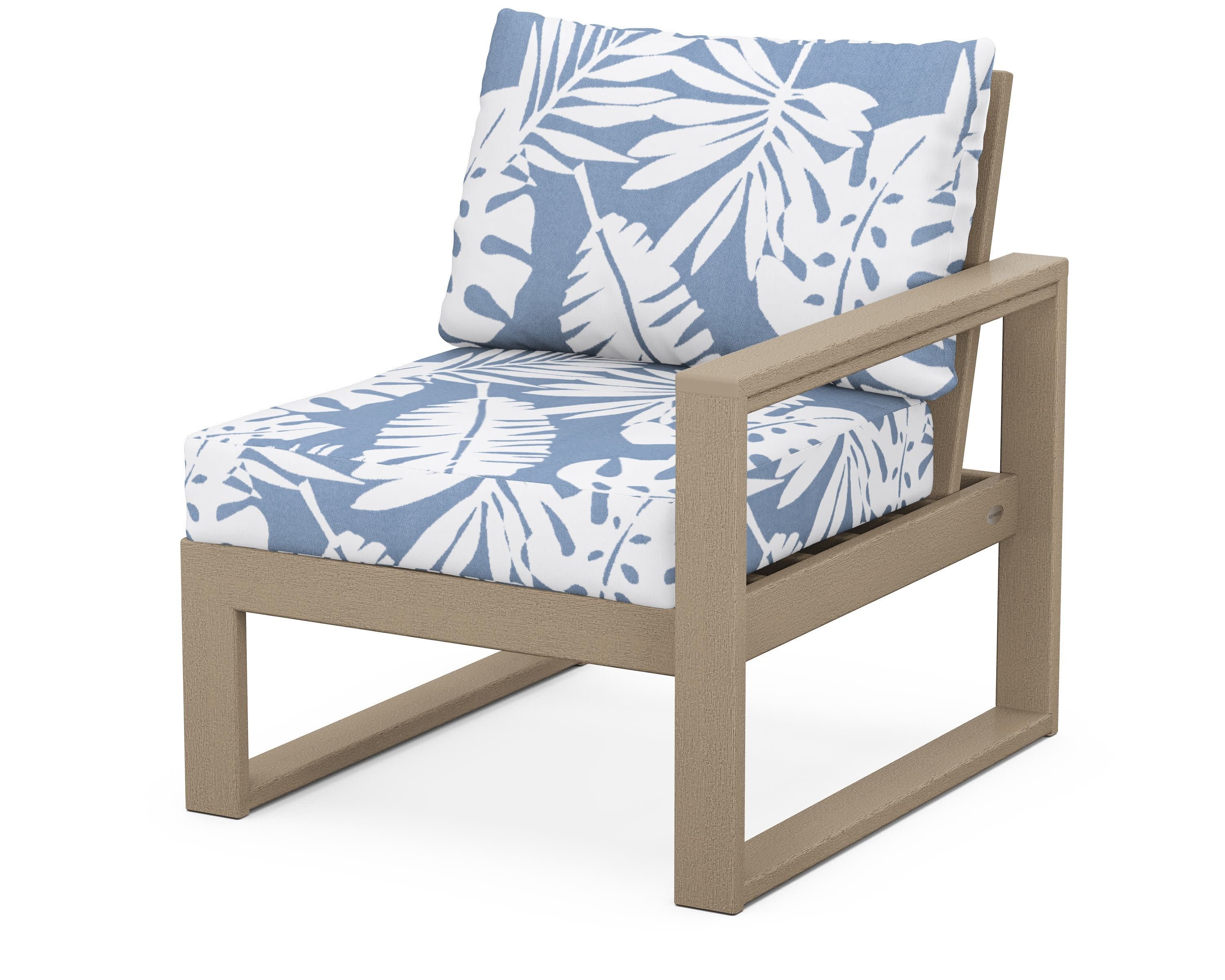 EDGE Modular Right Arm Chair in Vintage Sahara / Leaf Sky Blue