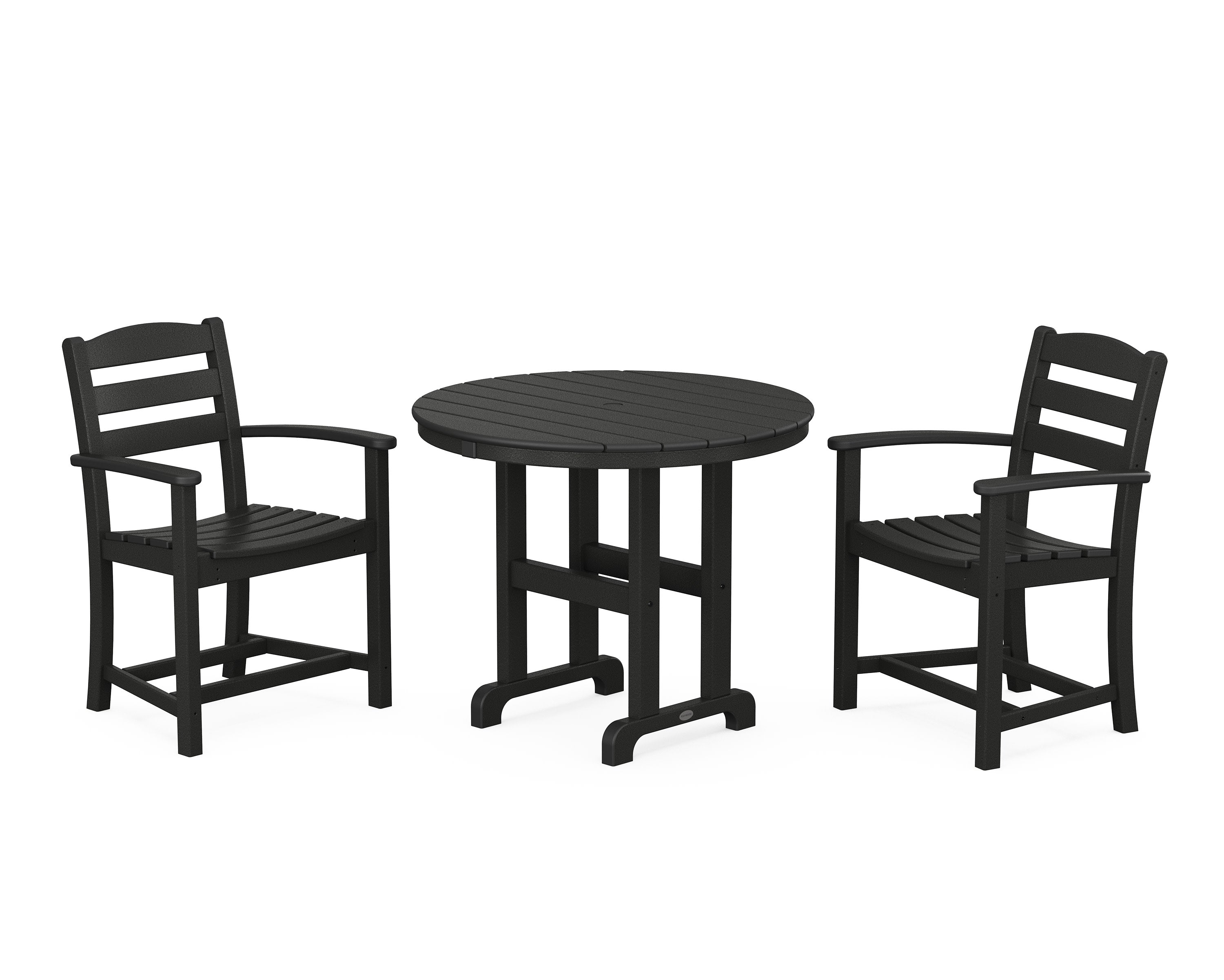 La Casa Caf 3-Piece Round Dining Set in Black