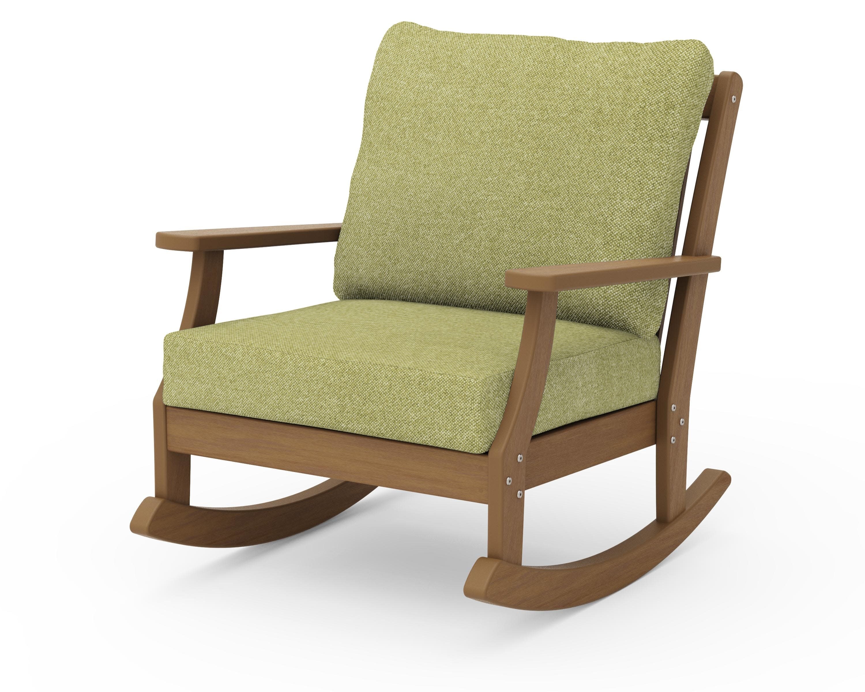 Braxton Deep Seating Rocking Chair in Natural / Chartreuse Boucle