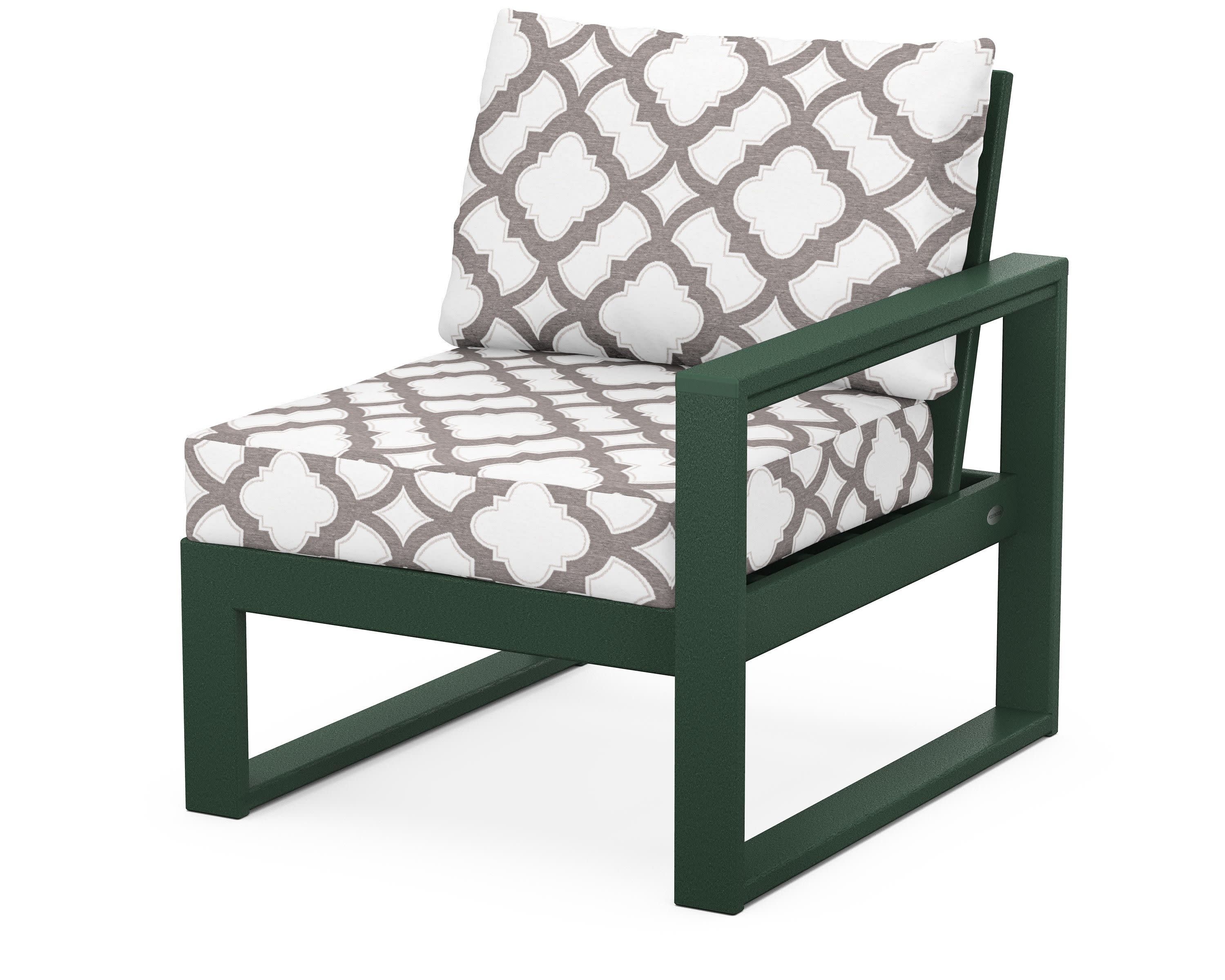 EDGE Modular Right Arm Chair in Green / Trellis Grey Mist
