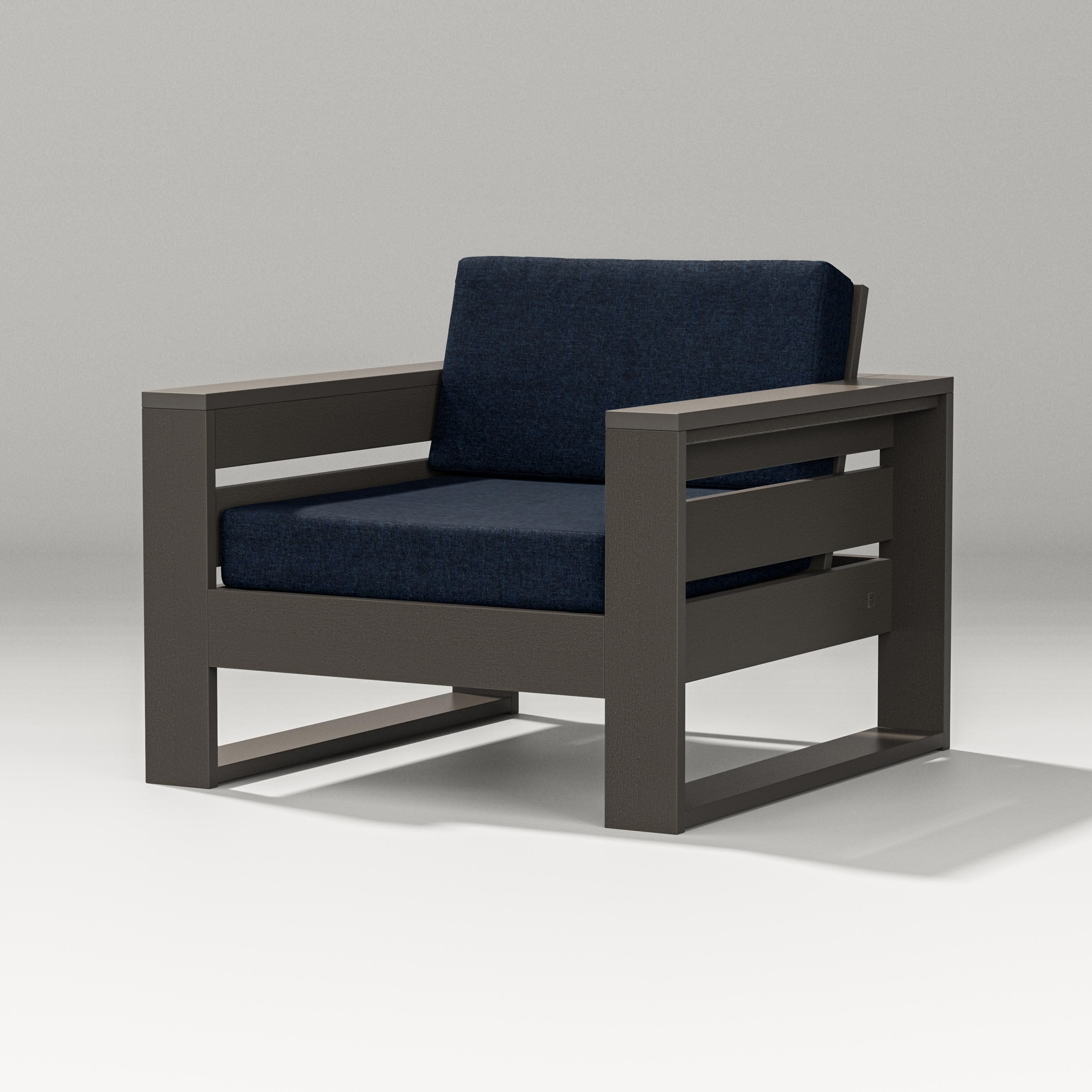 Latitude Lounge Chair in Vintage Coffee / Marine Indigo