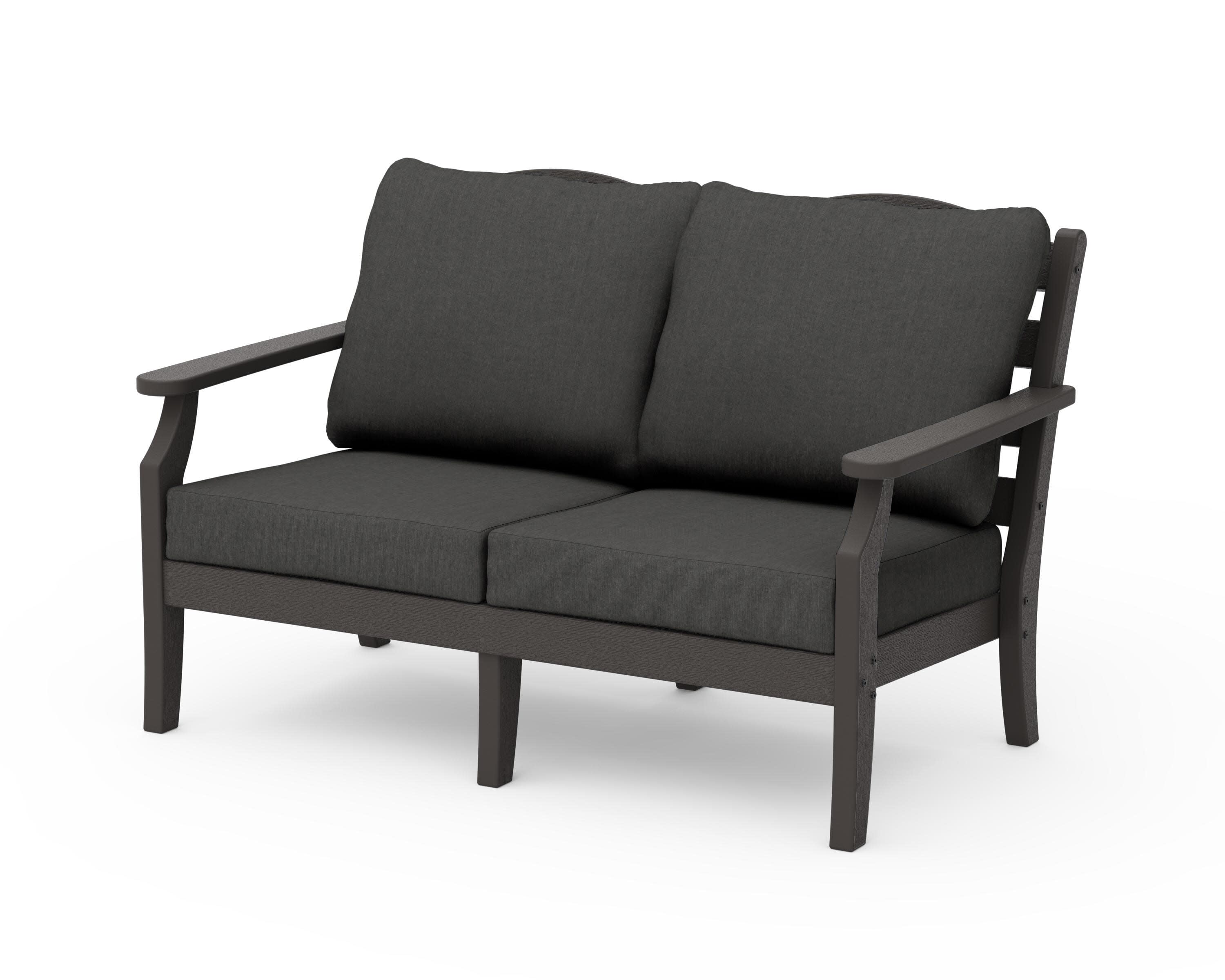 Savannah Deep Seating Loveseat in Vintage Coffee / Spectrum Carbon