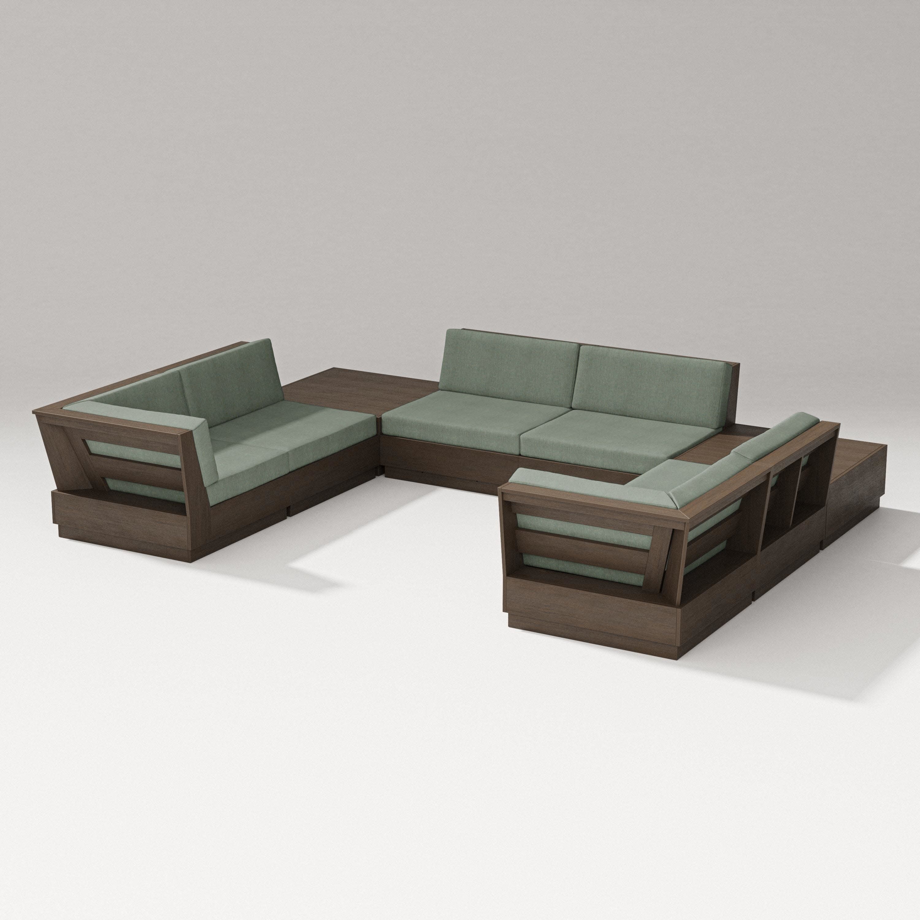 Elevate 8-Piece U-Shaped Sectional in Kona / Cast Sage