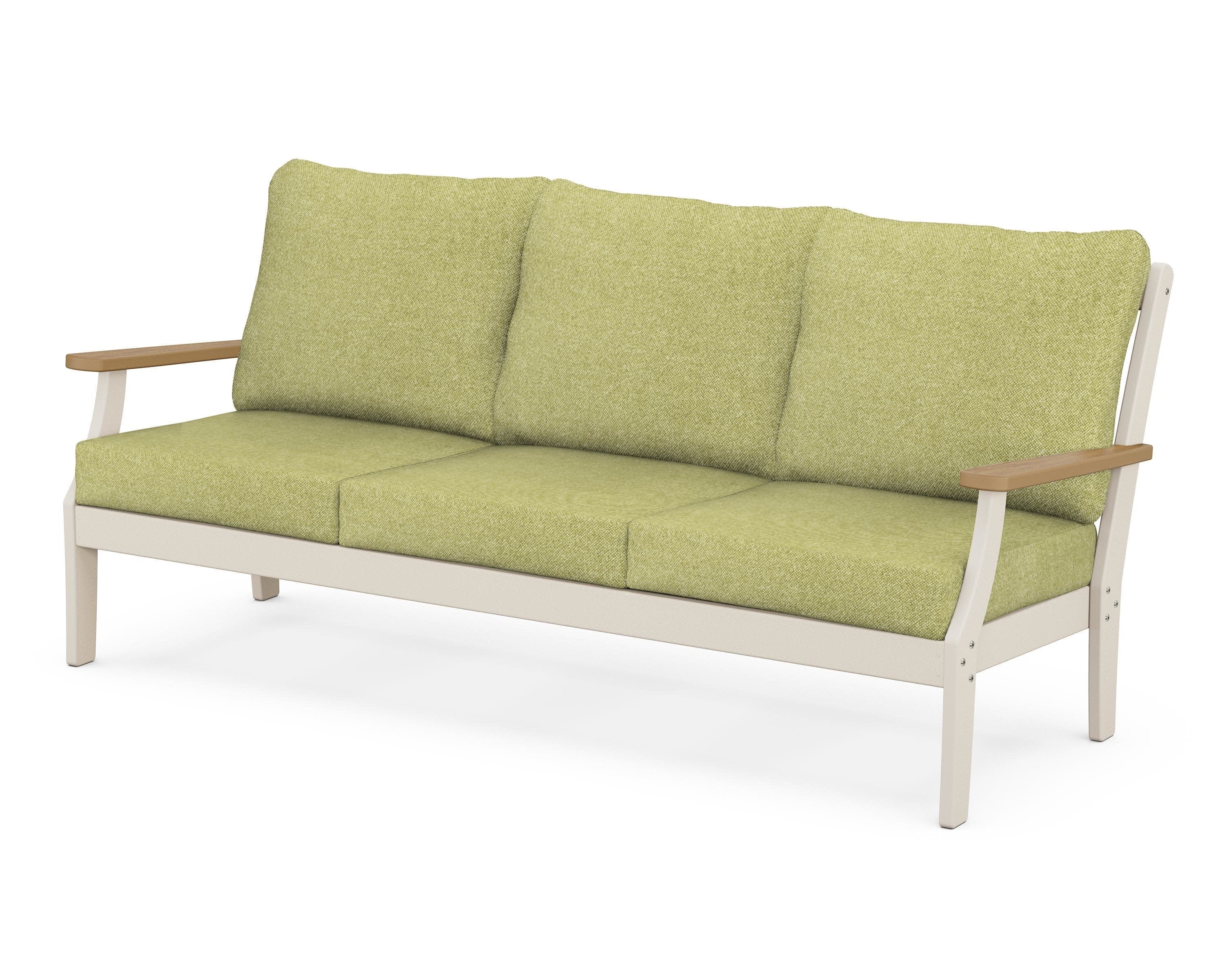 Braxton Deep Seating Sofa in Sand / Natural / Chartreuse Boucle
