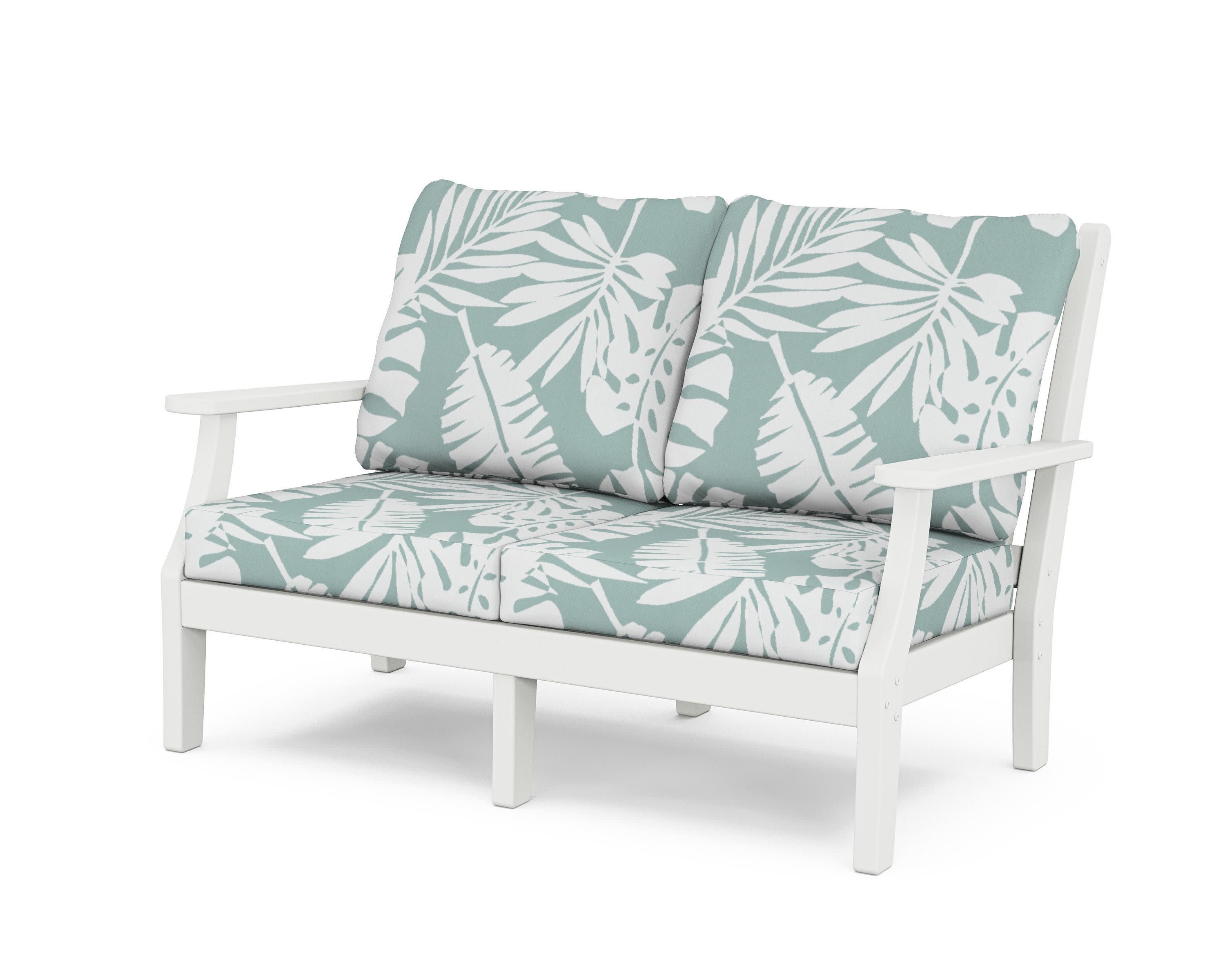 Wovendale Deep Seating Loveseat in White / Leaf Glacier Spa