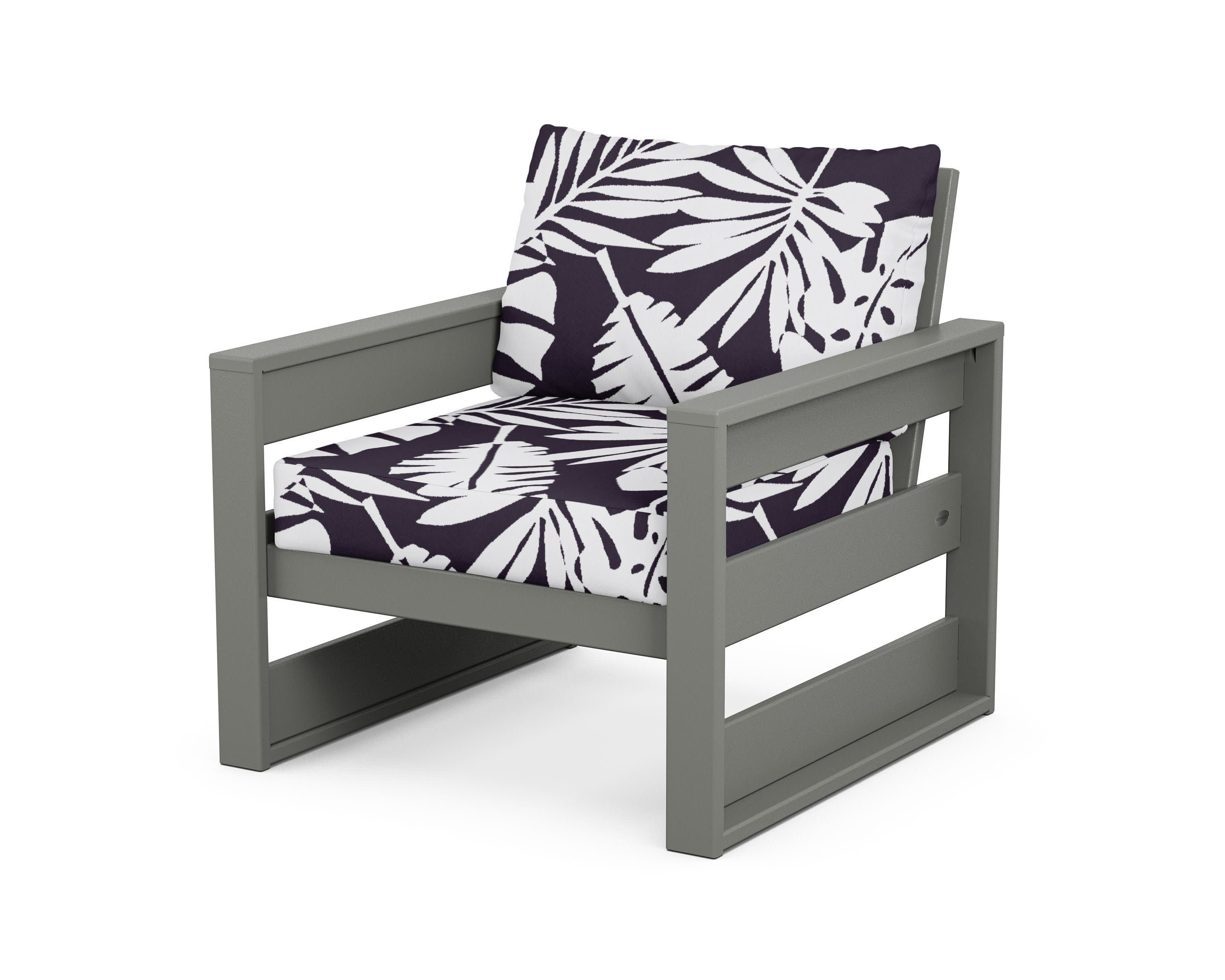 Westport Club Chair in Slate Grey / Leaf Navy