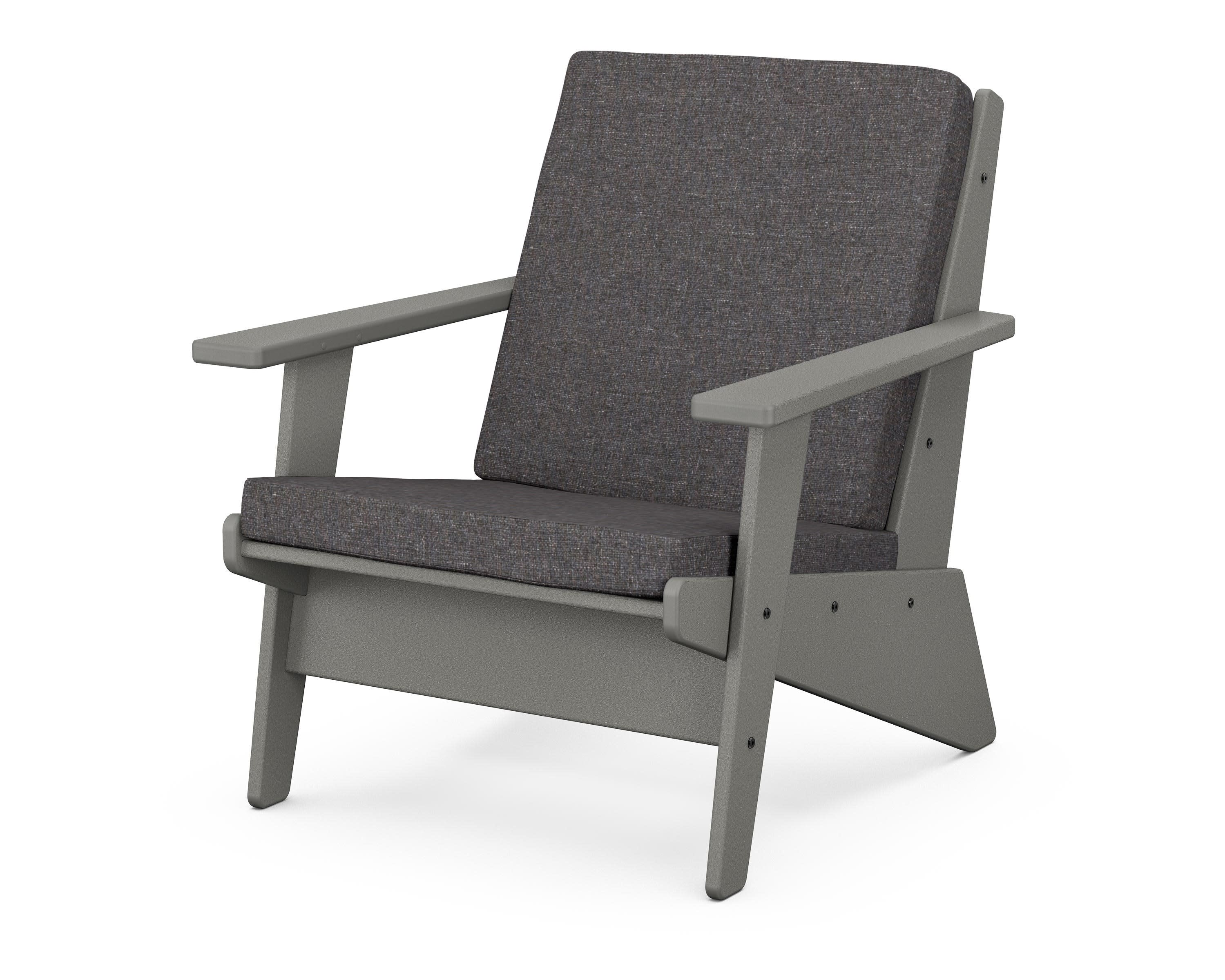 Riviera Modern Lounge Chair in Slate Grey / Ash Charcoal
