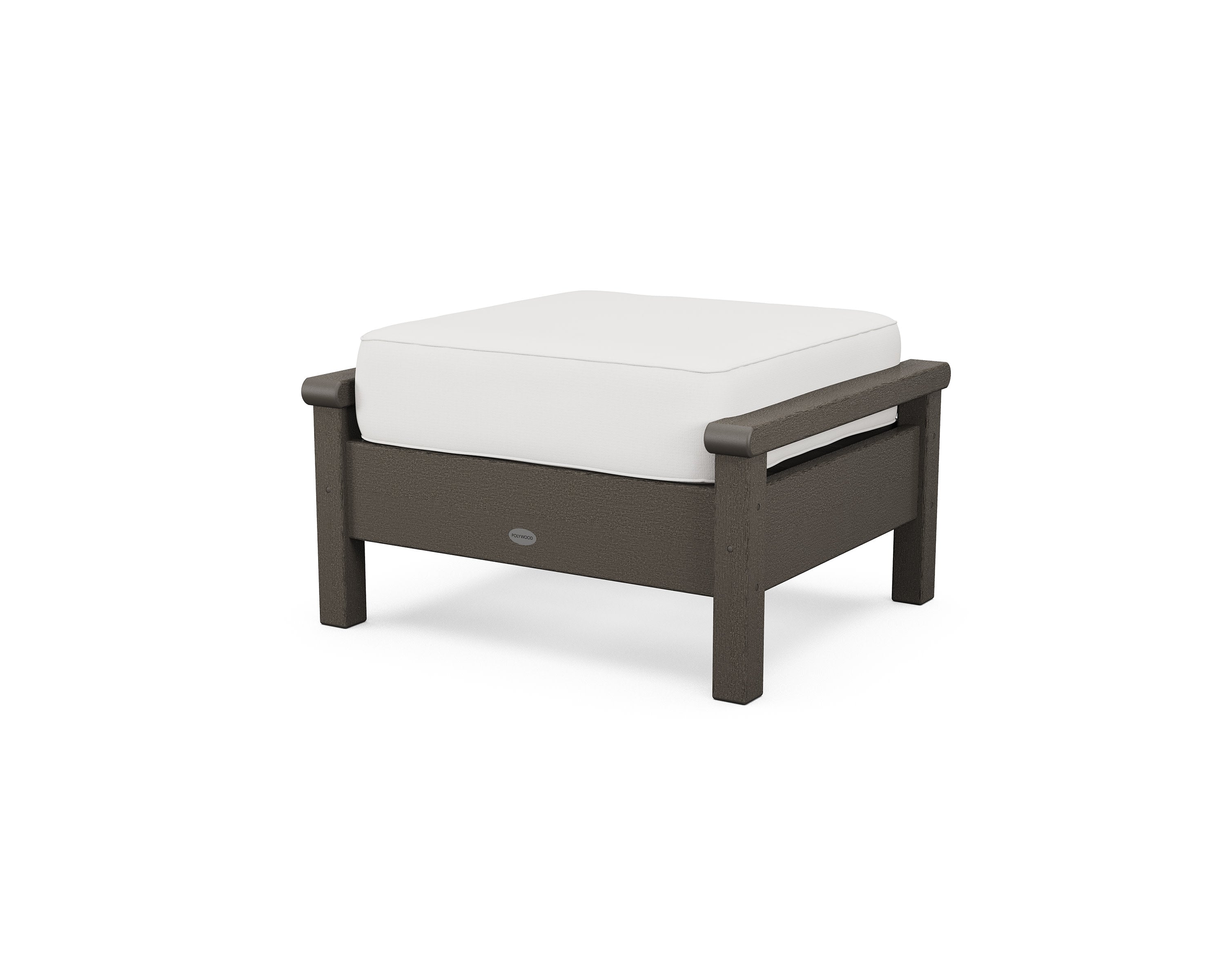 Harbour Deep Seating Ottoman in Vintage Coffee / Natural Linen